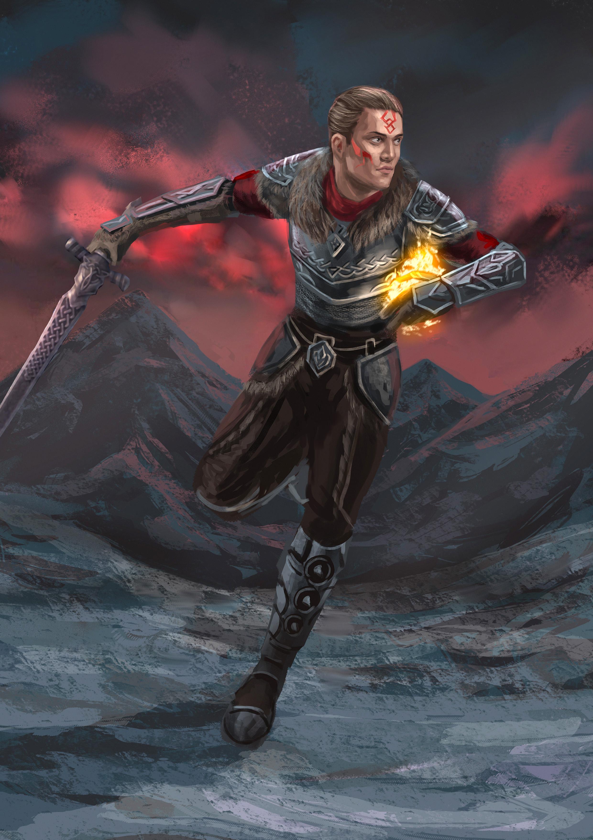 Commission done of my Breton Templar in honor of Greymoor! Art by