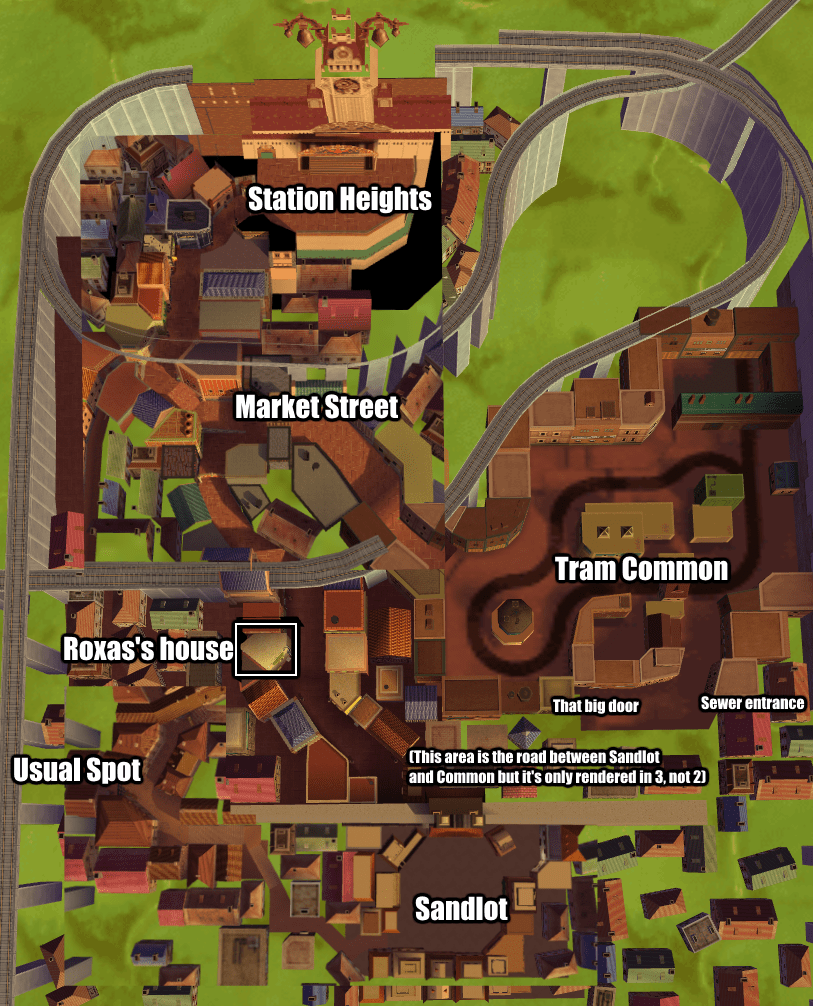 Complete over head map of Twilight Town r/KingdomHearts