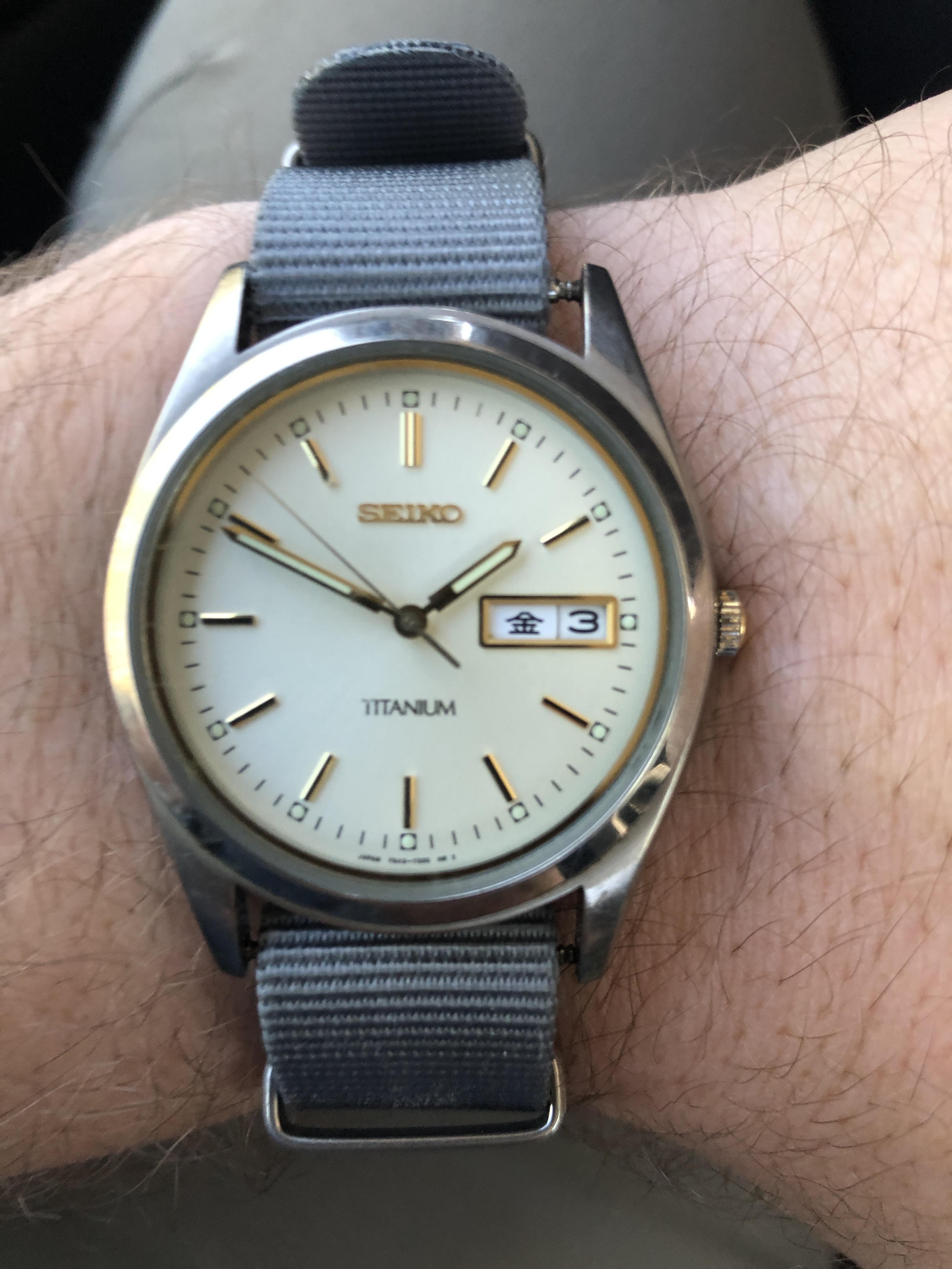 One of the cheapest watches I own, but probably one of my favorite. Old