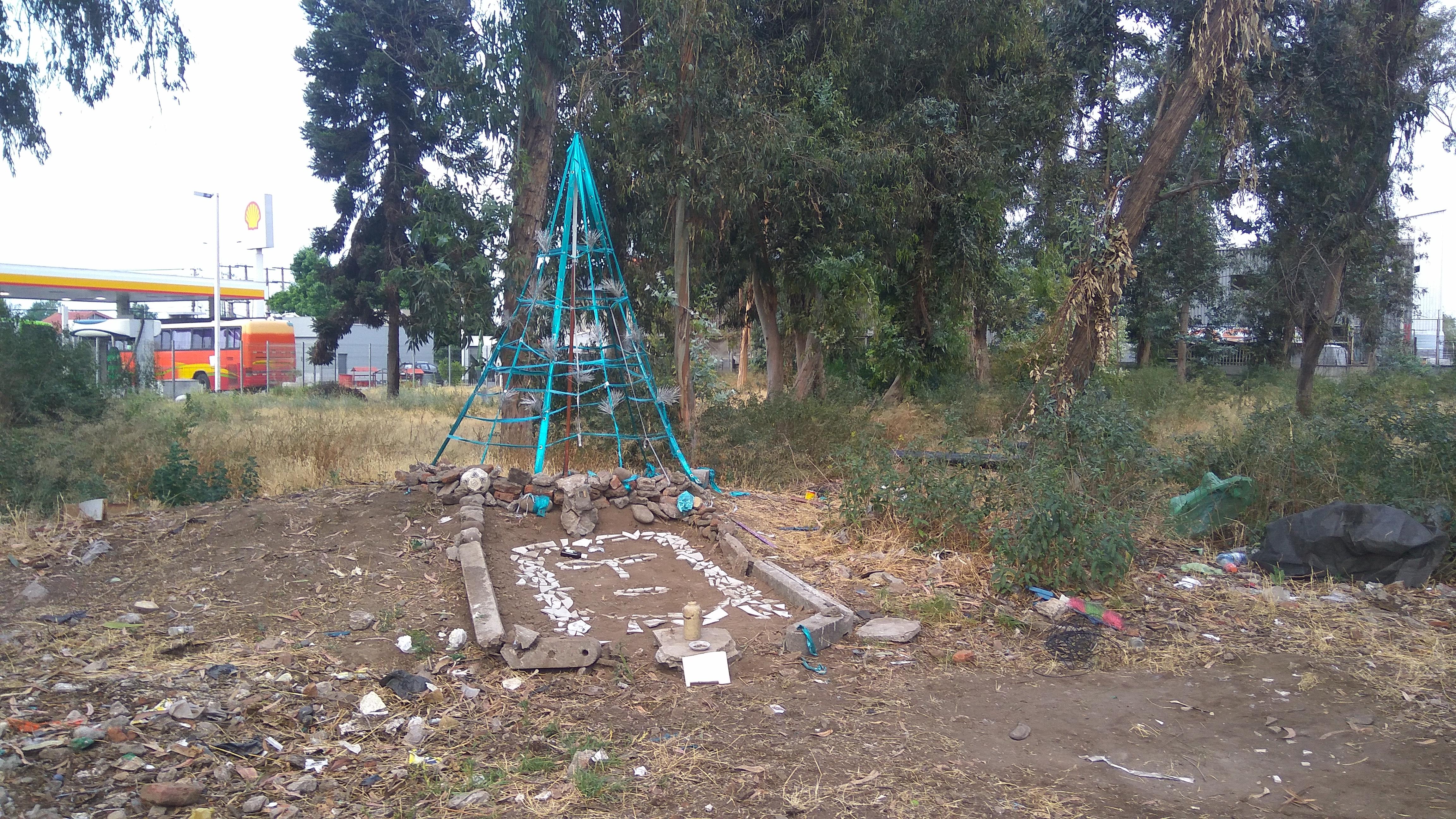 A homeless person in my hometown built his own christmas tree r/pics