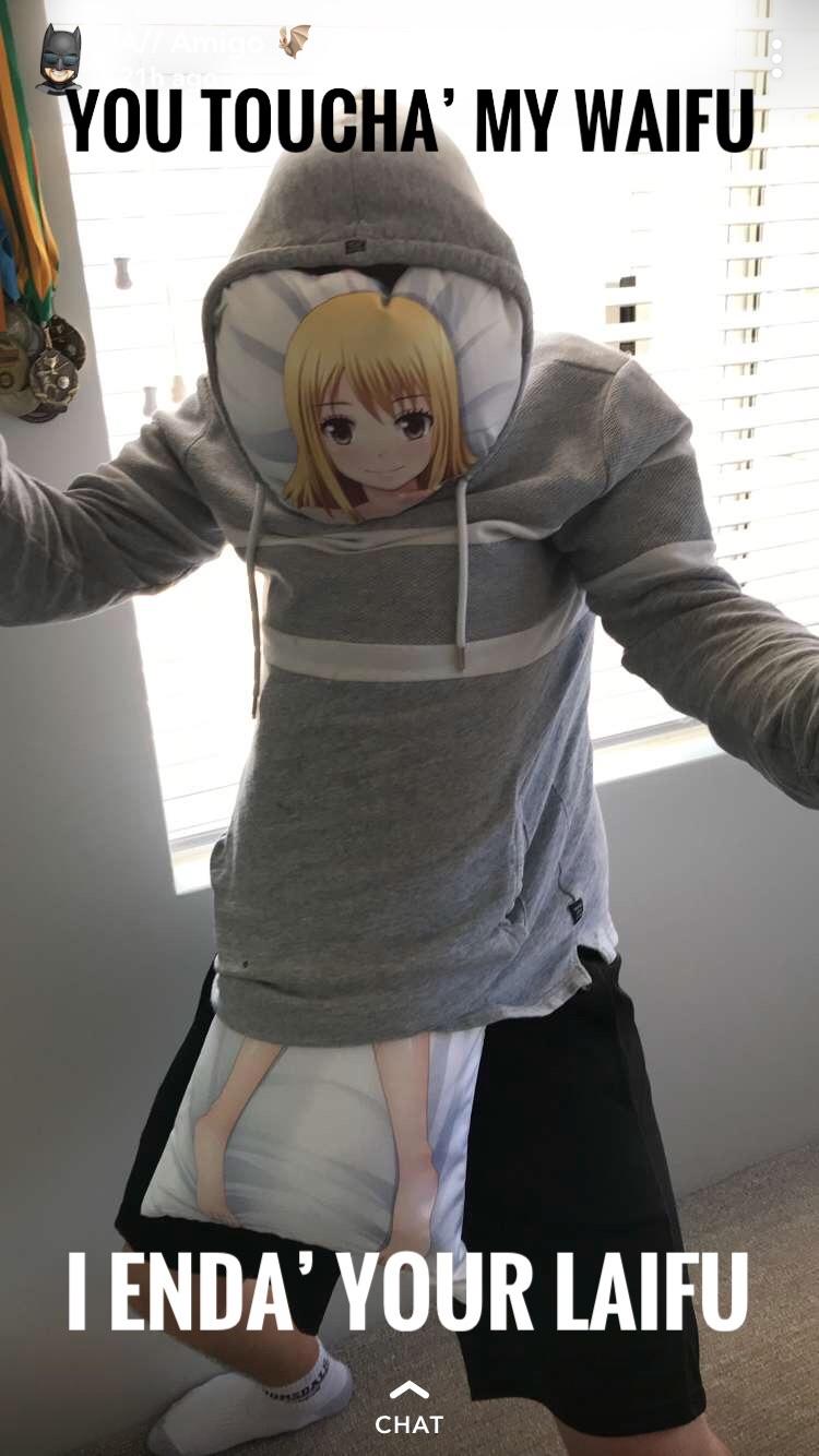 When your mates buy you a body pillow and they start eyeing it off