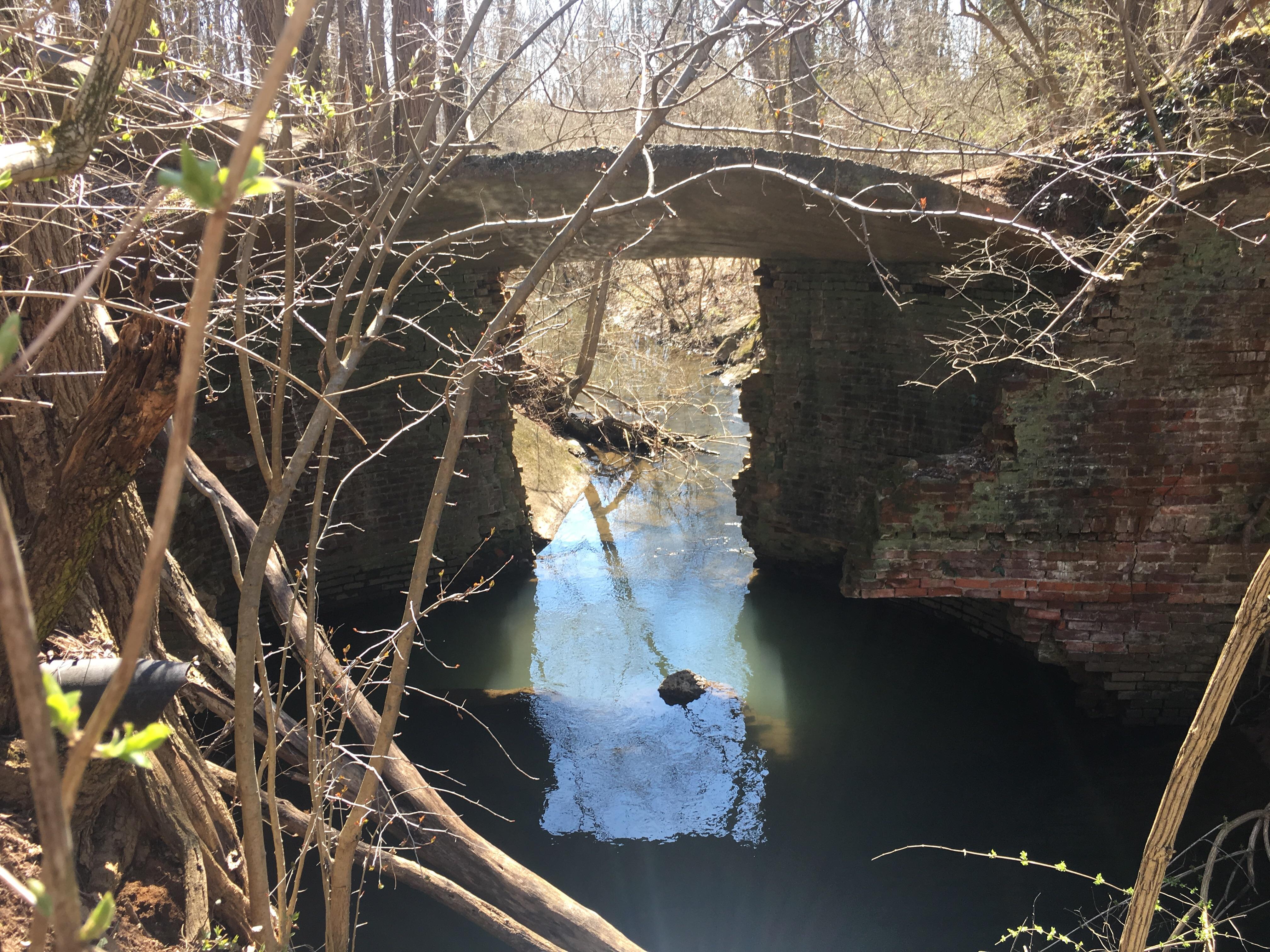Abandoned reservoir (?) submerged in Goose Creek (KY, USA) r