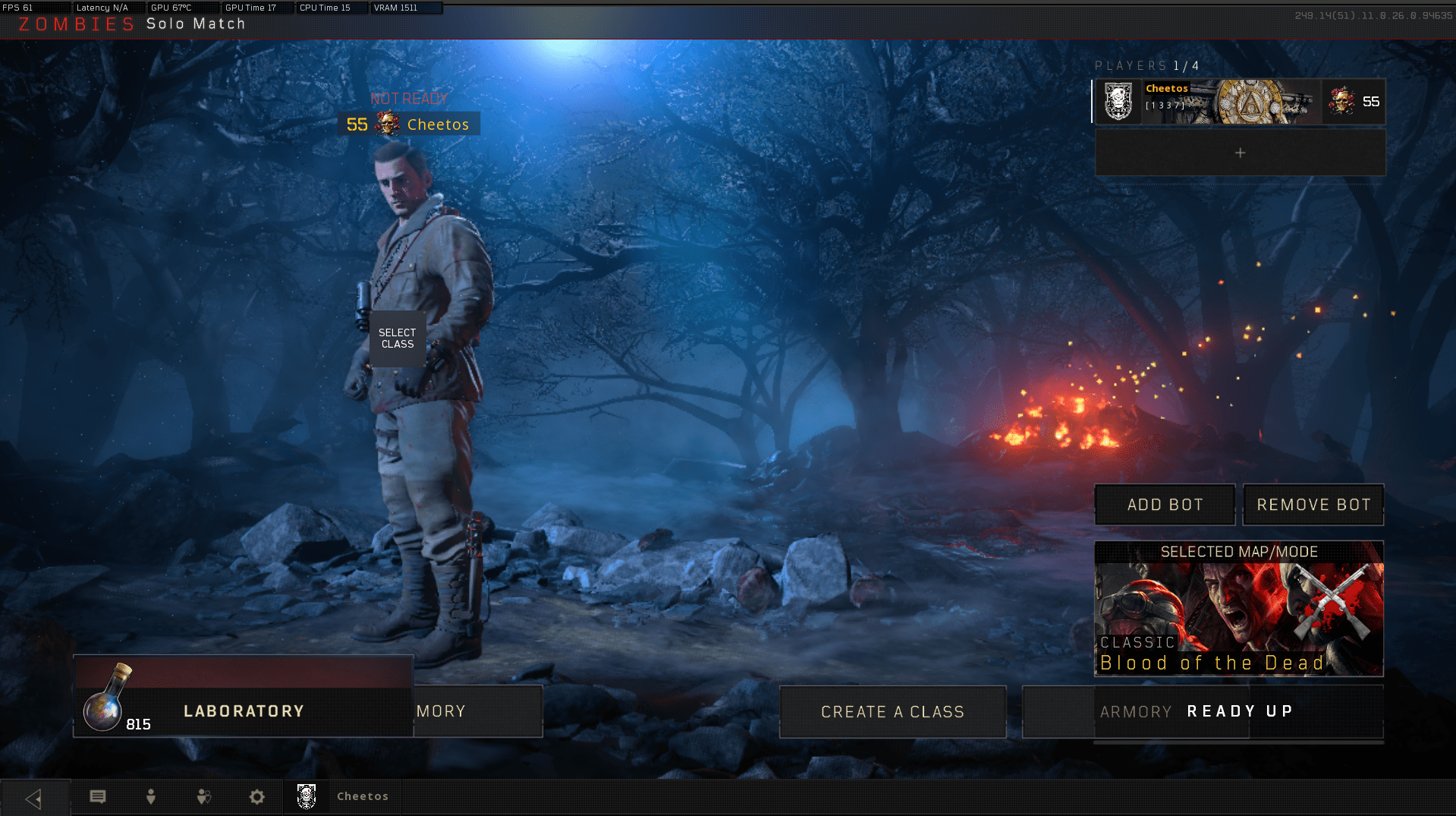 Black Ops 4 zombies lobby buttons over lapping on each other (xpost