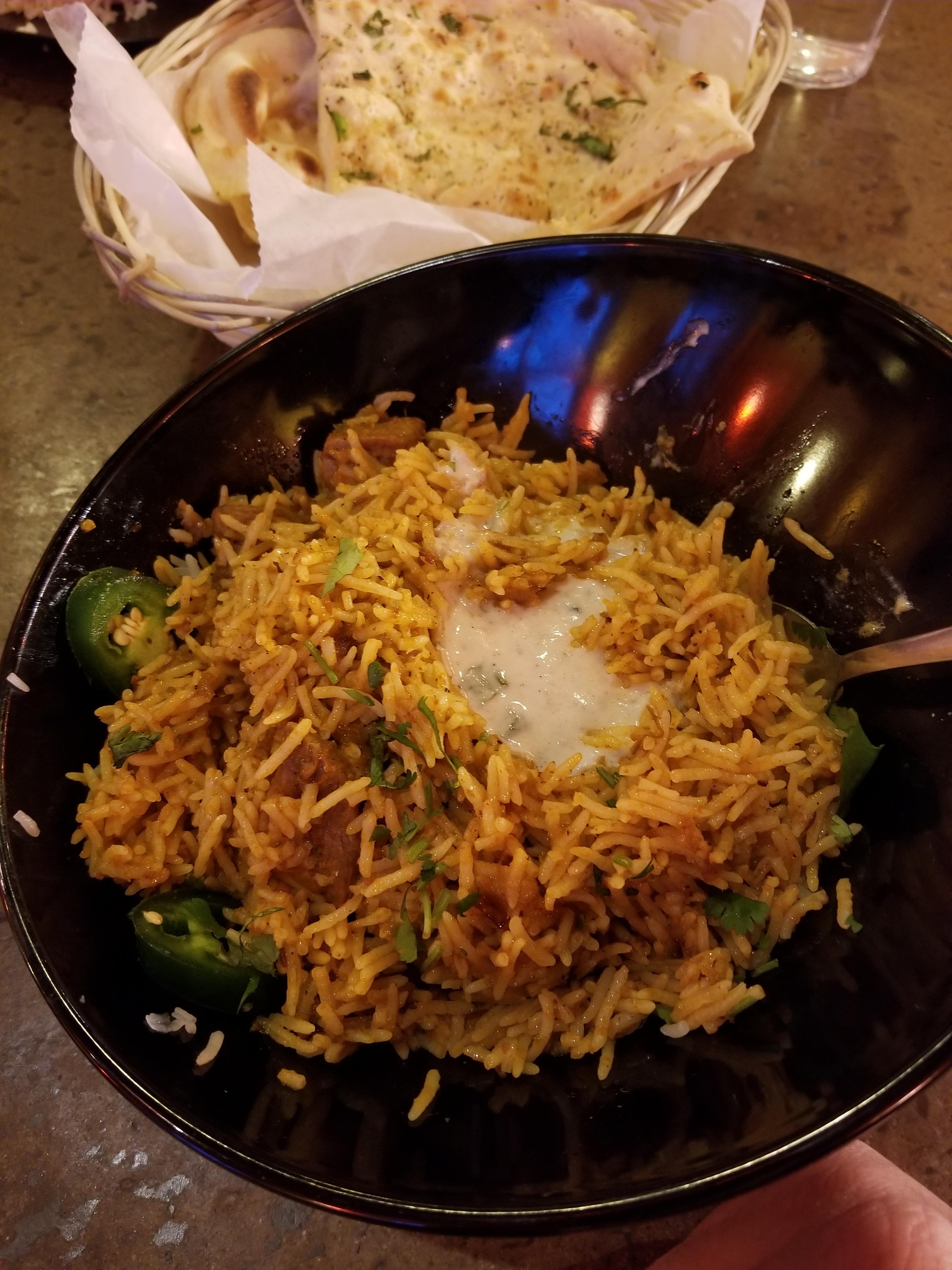 [I ate] Lamb Biryani w/ a yogurt sauce r/food