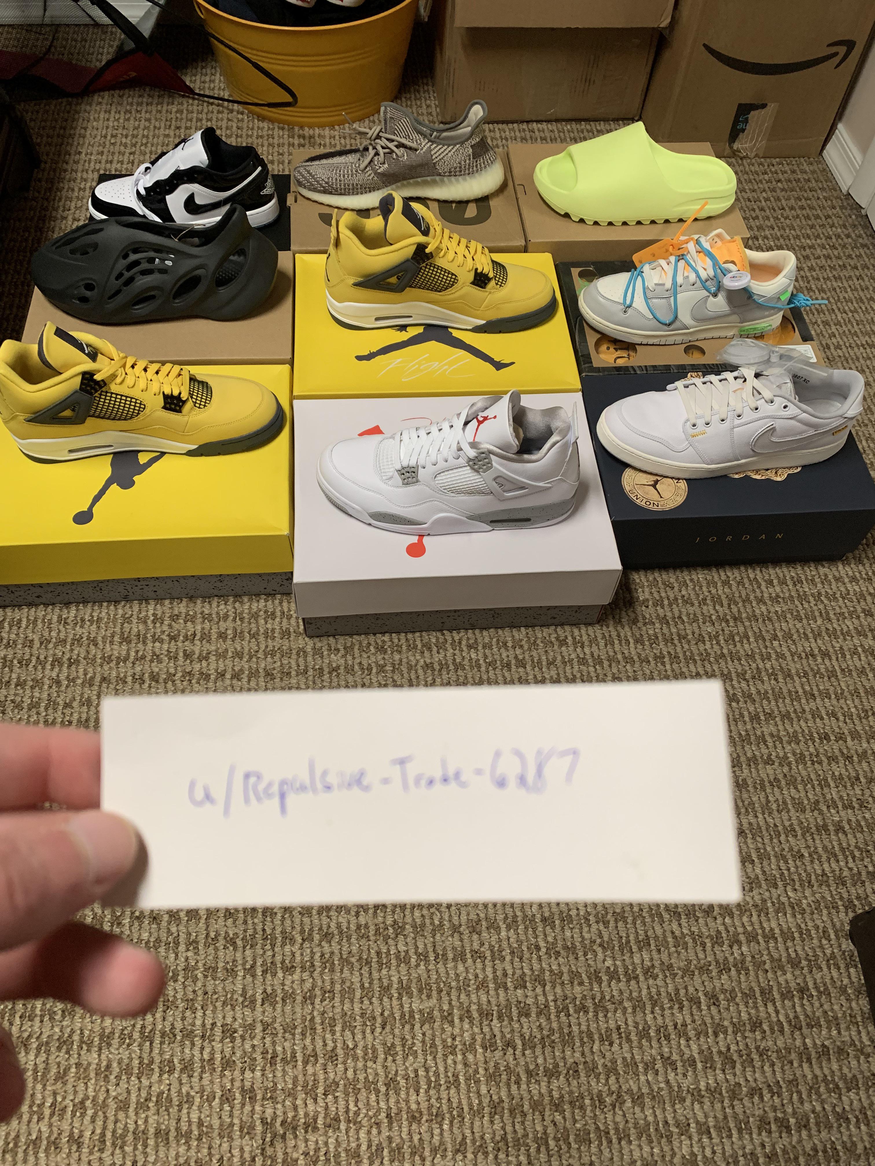 [WTS] Adidas Yeezy 350, Slides, Foams. Jordan 1 Low, Jordan 4, OF Dunk