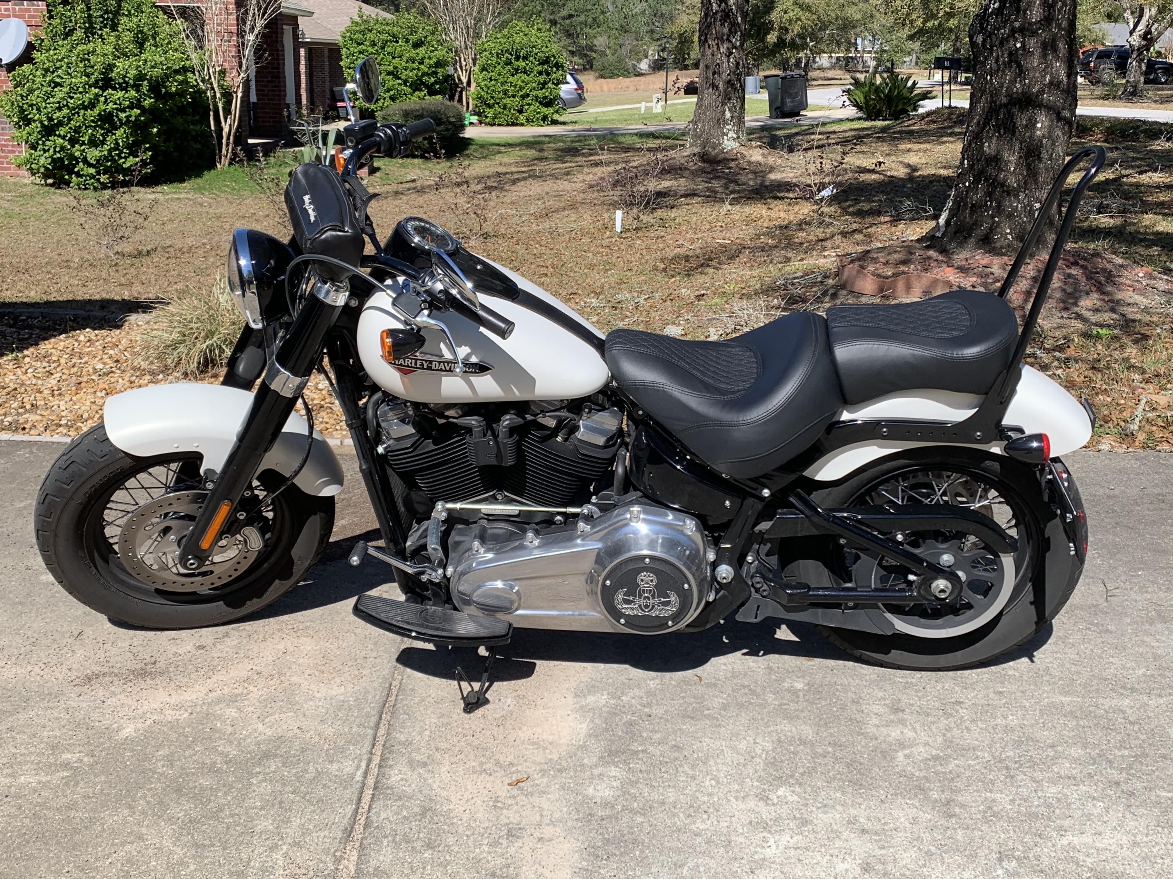 New hammock touring seat for my ‘18 Softail Slim. Way better than the