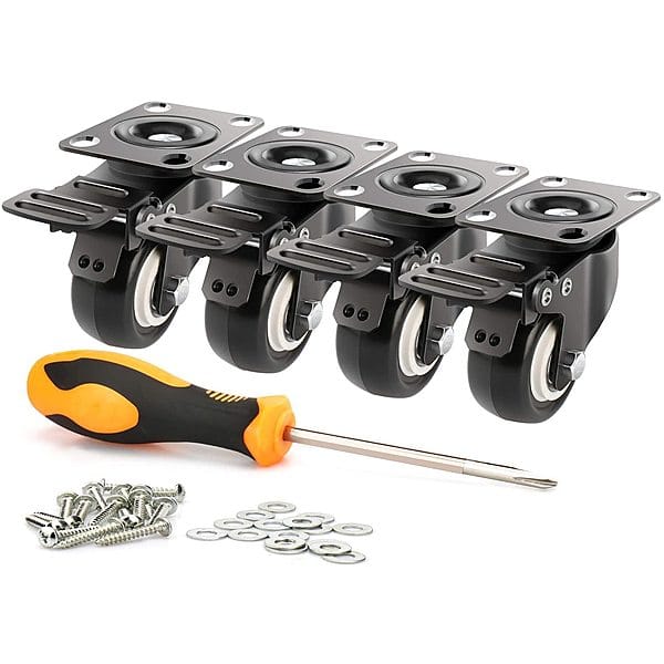 [Amazon] 2" Swivel Caster Wheels with Safety Dual Locking (Pack of 4