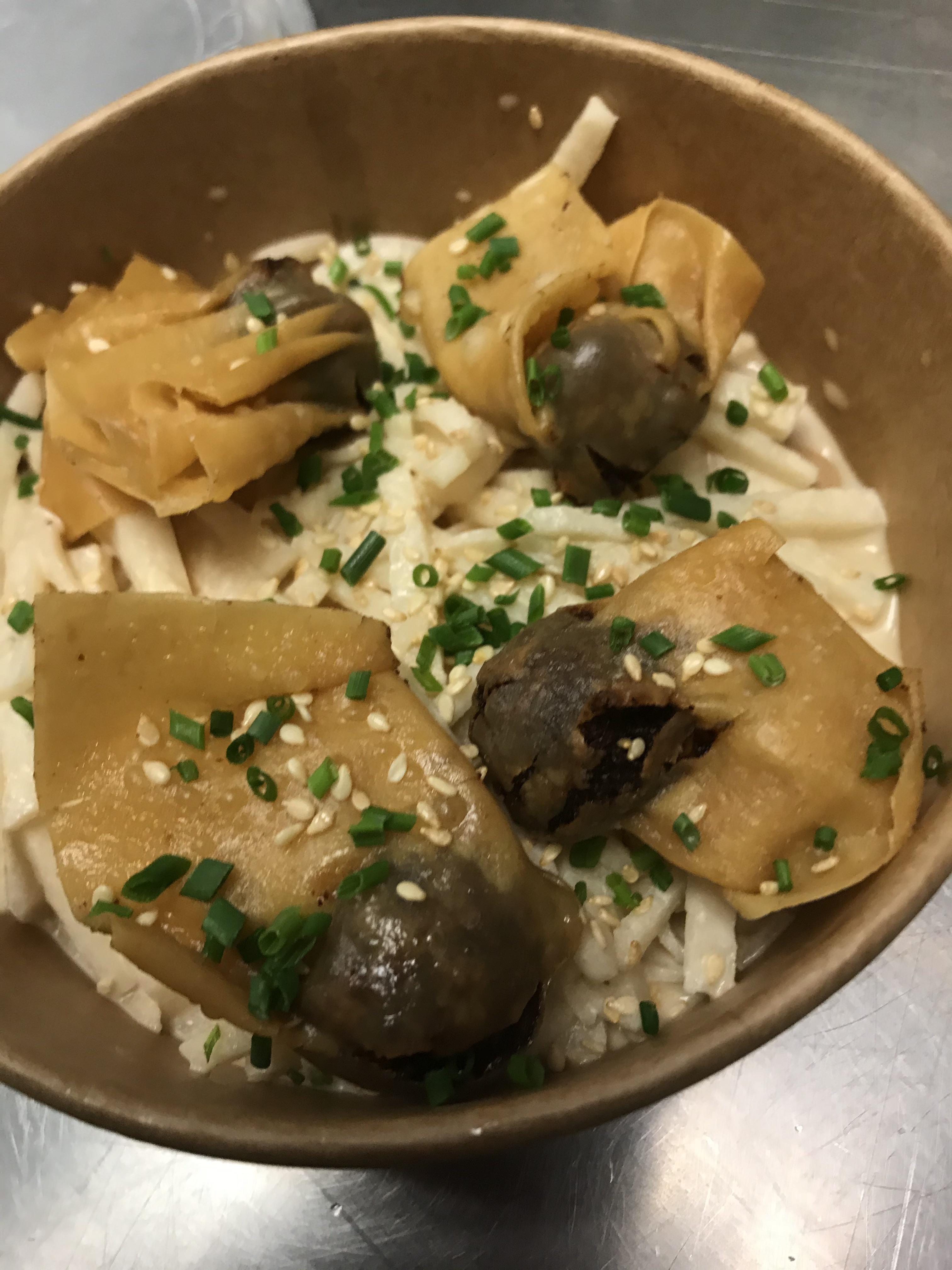 Fried wontons with a jicama slaw r/FoodPorn