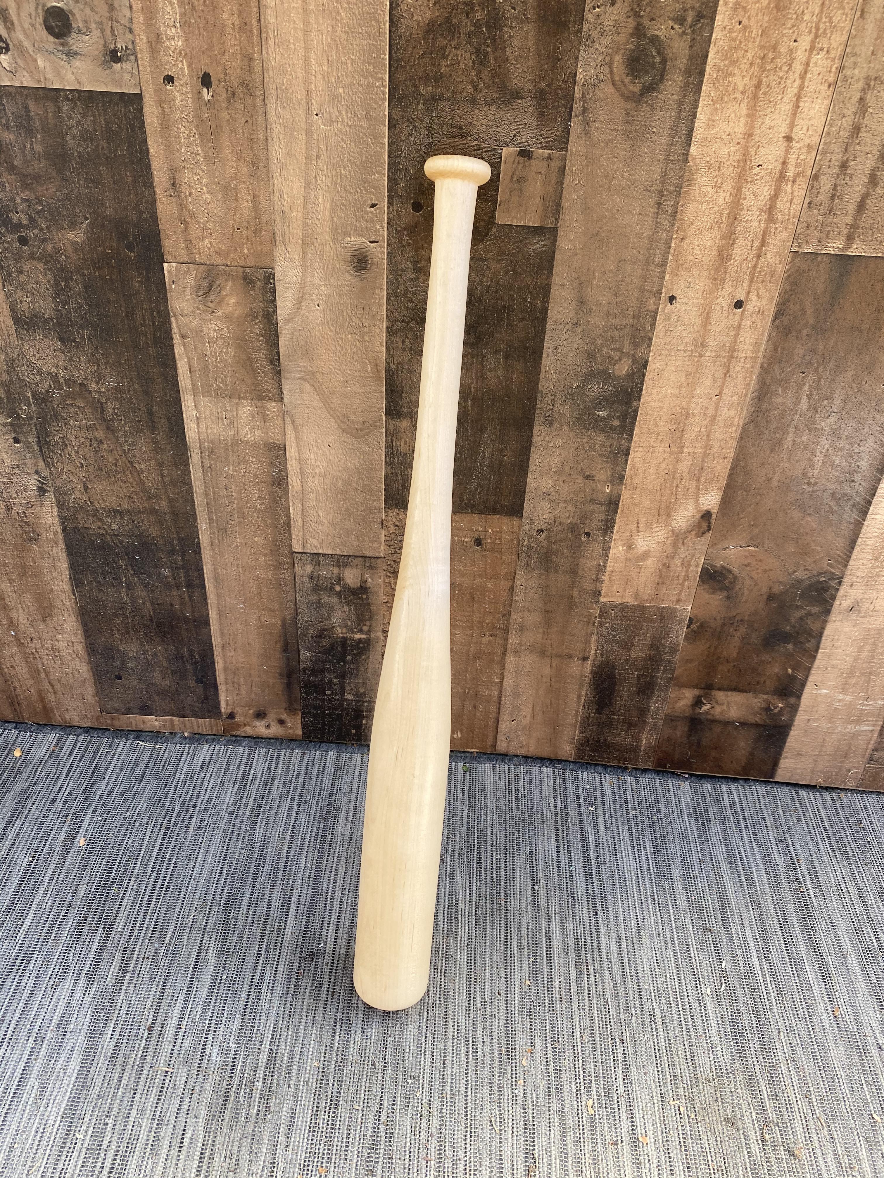 Finished my first attempt at a maple baseball bat. It’s a little short