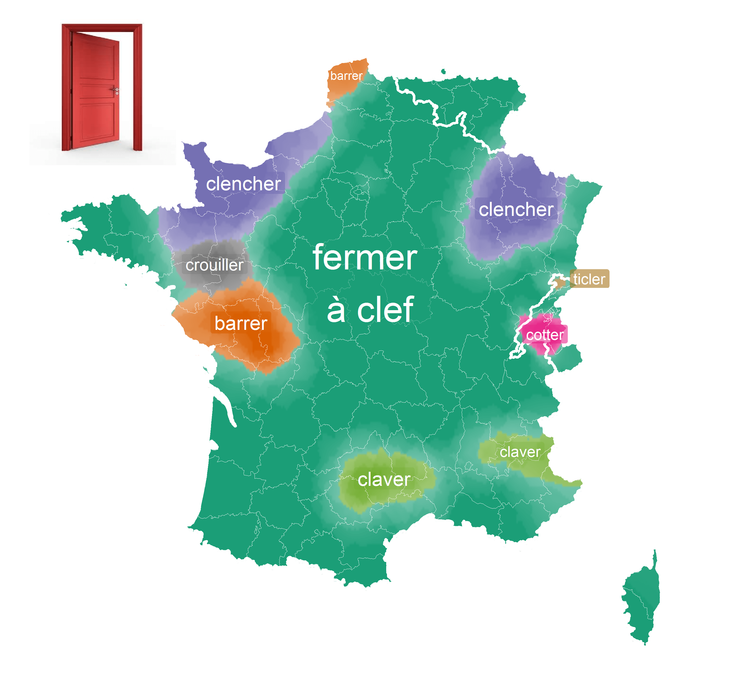 The way European French speakers lock their doors... [2909*2659] MapPorn