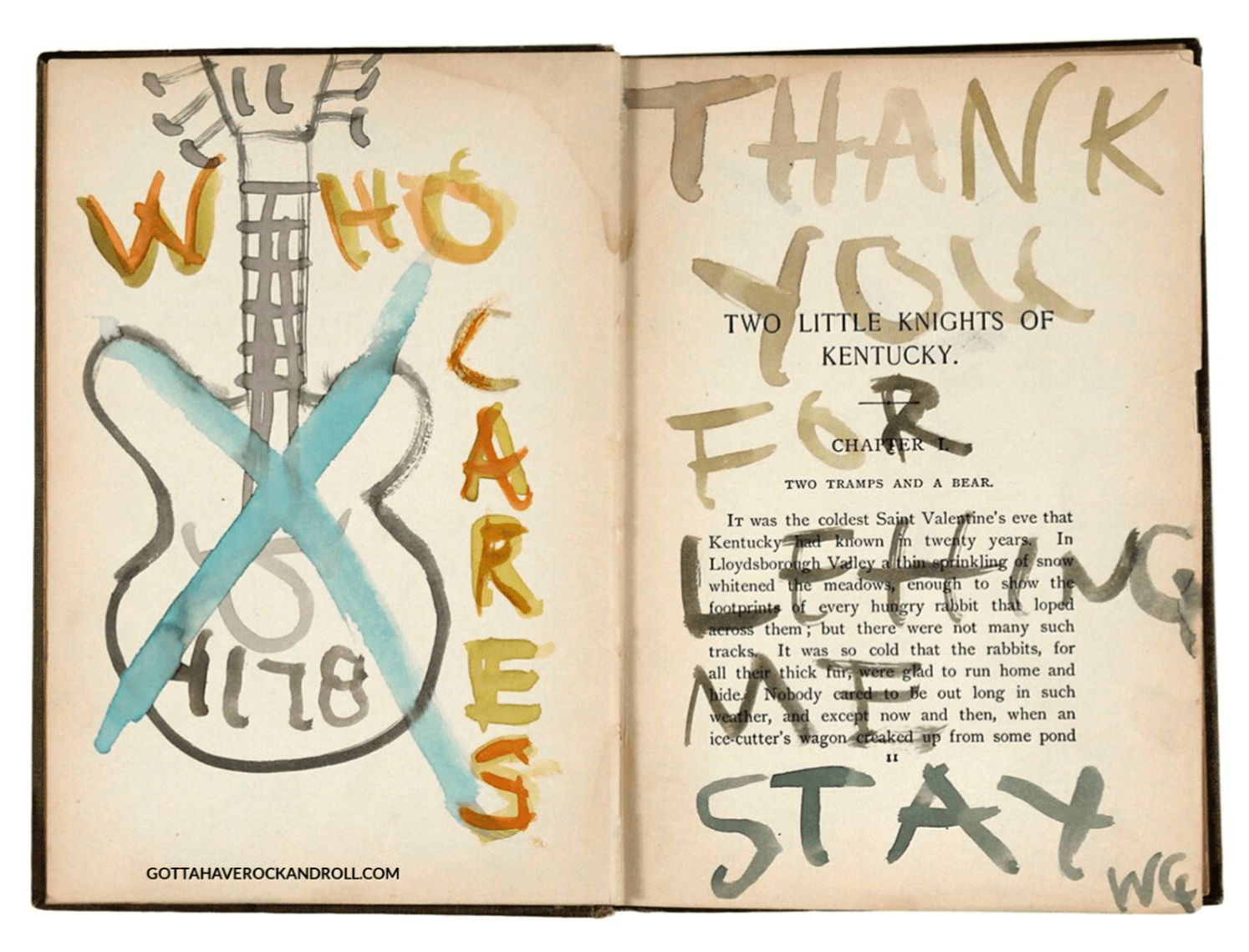 Woody Guthrie painted, inscribed and signed book r/pics