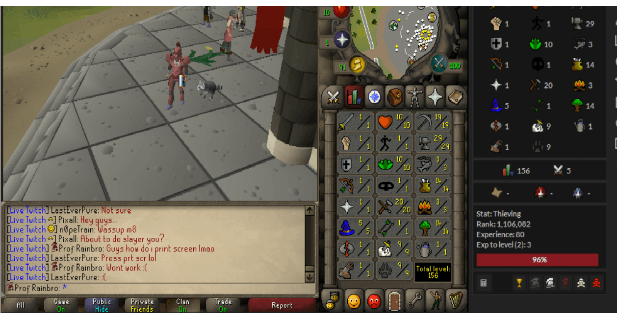 Rocky Pet w/1 Thieving, from man NPC! r/2007scape