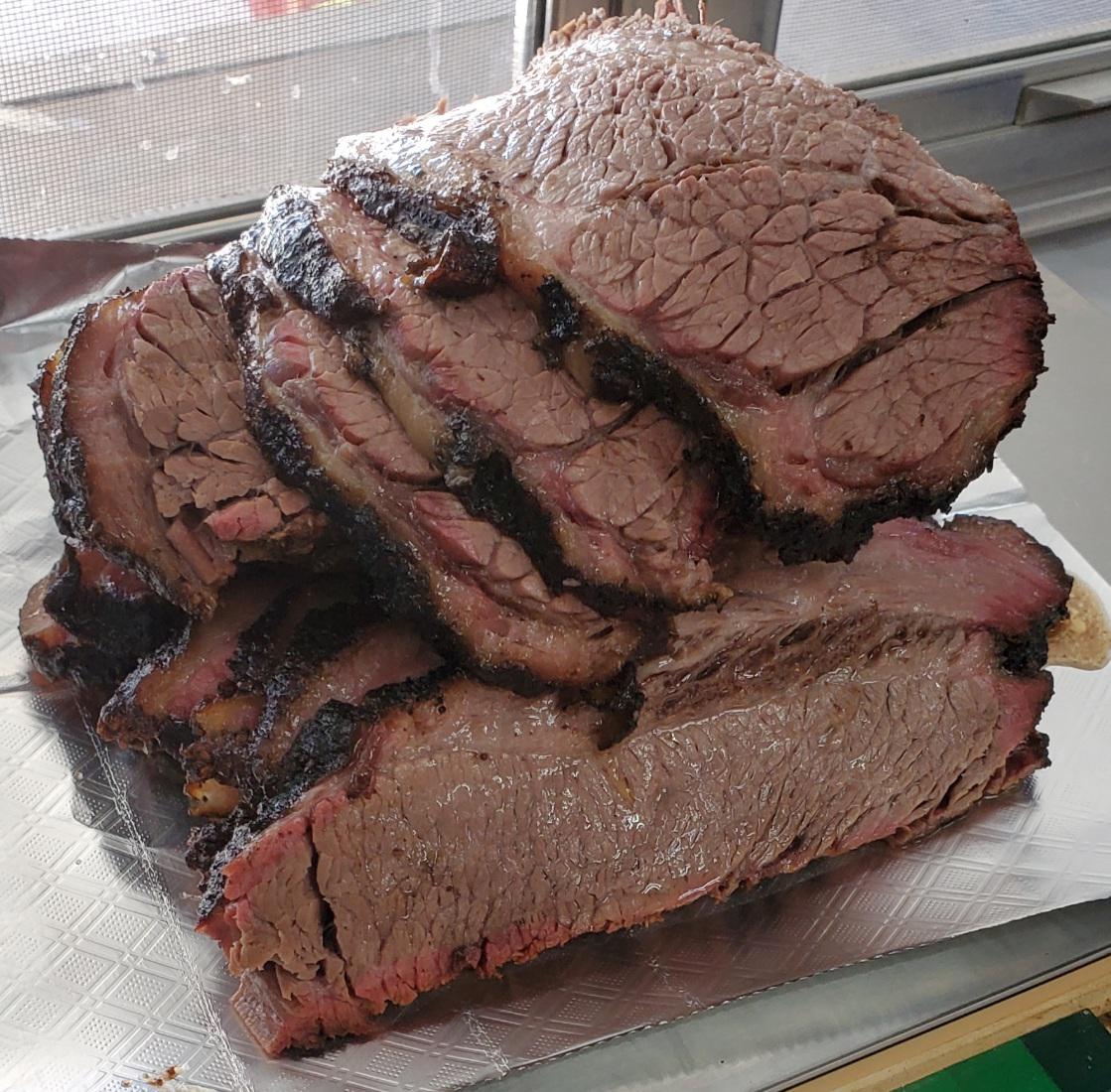 Meat mountain of Prime mesquite smoked brisket r/meat
