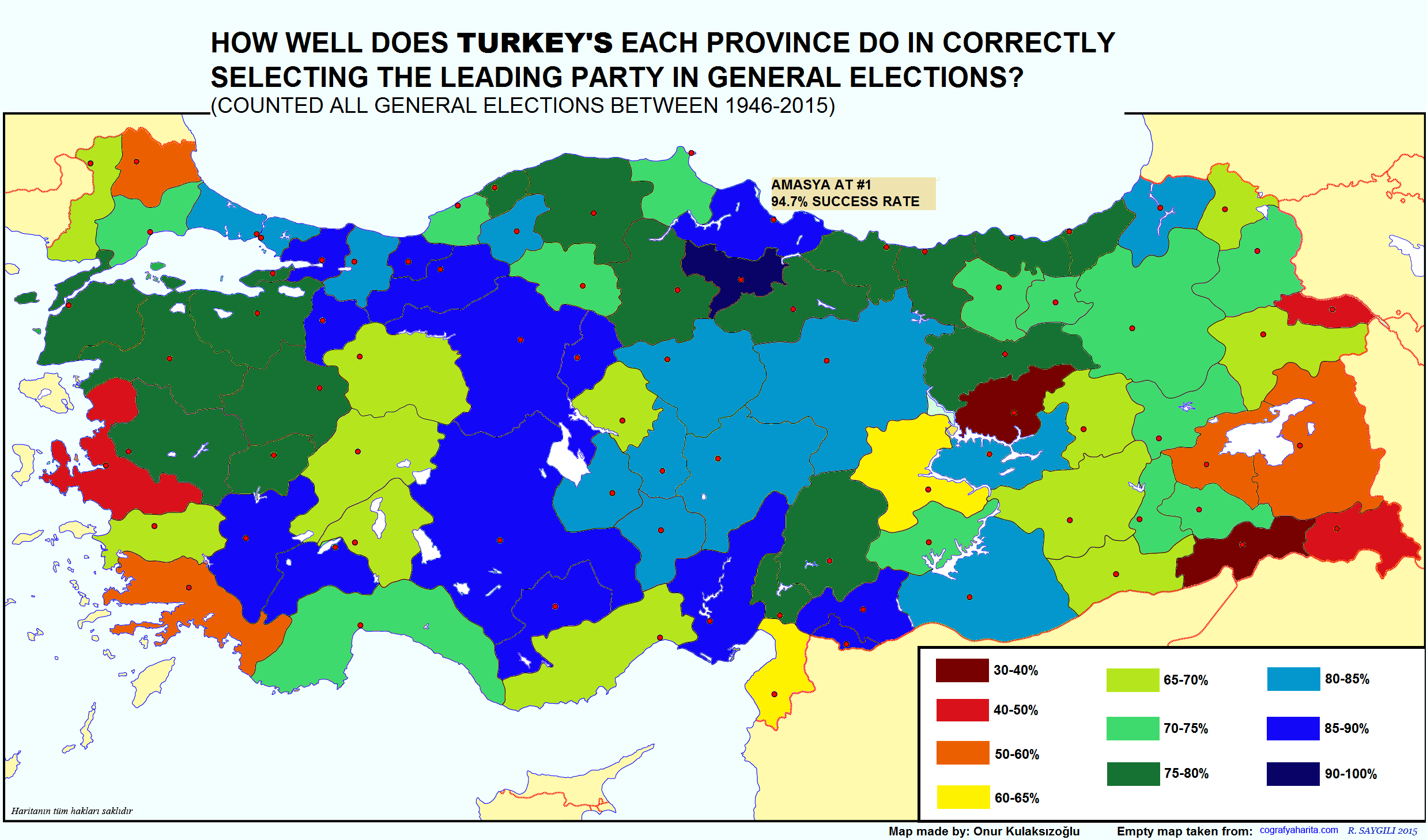 How Well Does Turkey's Each Province Do In Correctly Selecting the