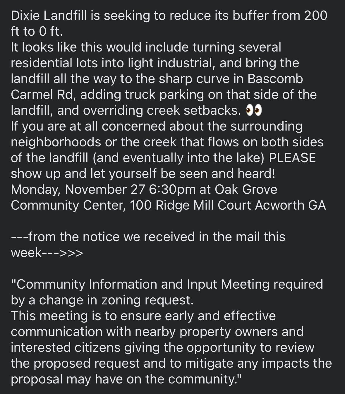 Dixie landfill looking to expand r/WoodstockGA