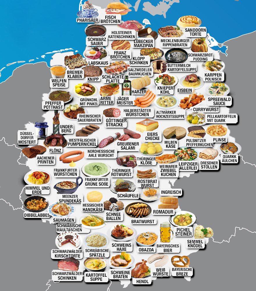 regional food of Germany r/MapPorn