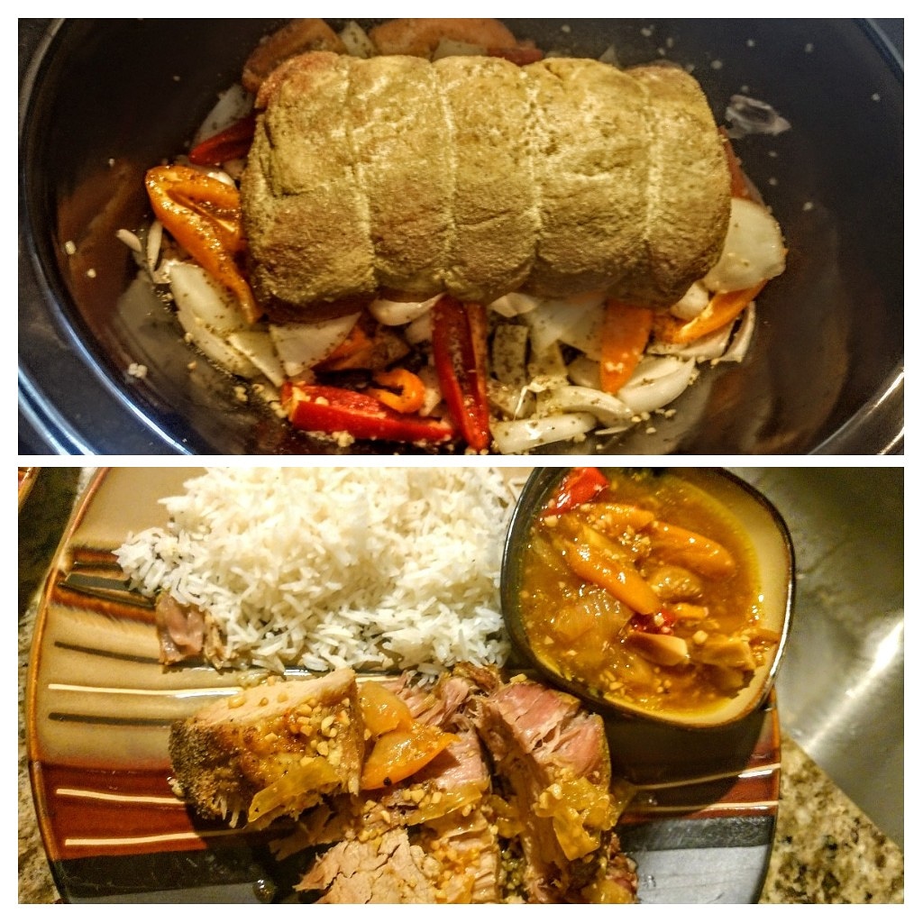Adobo pork loin with dipping sauce r/slowcooking