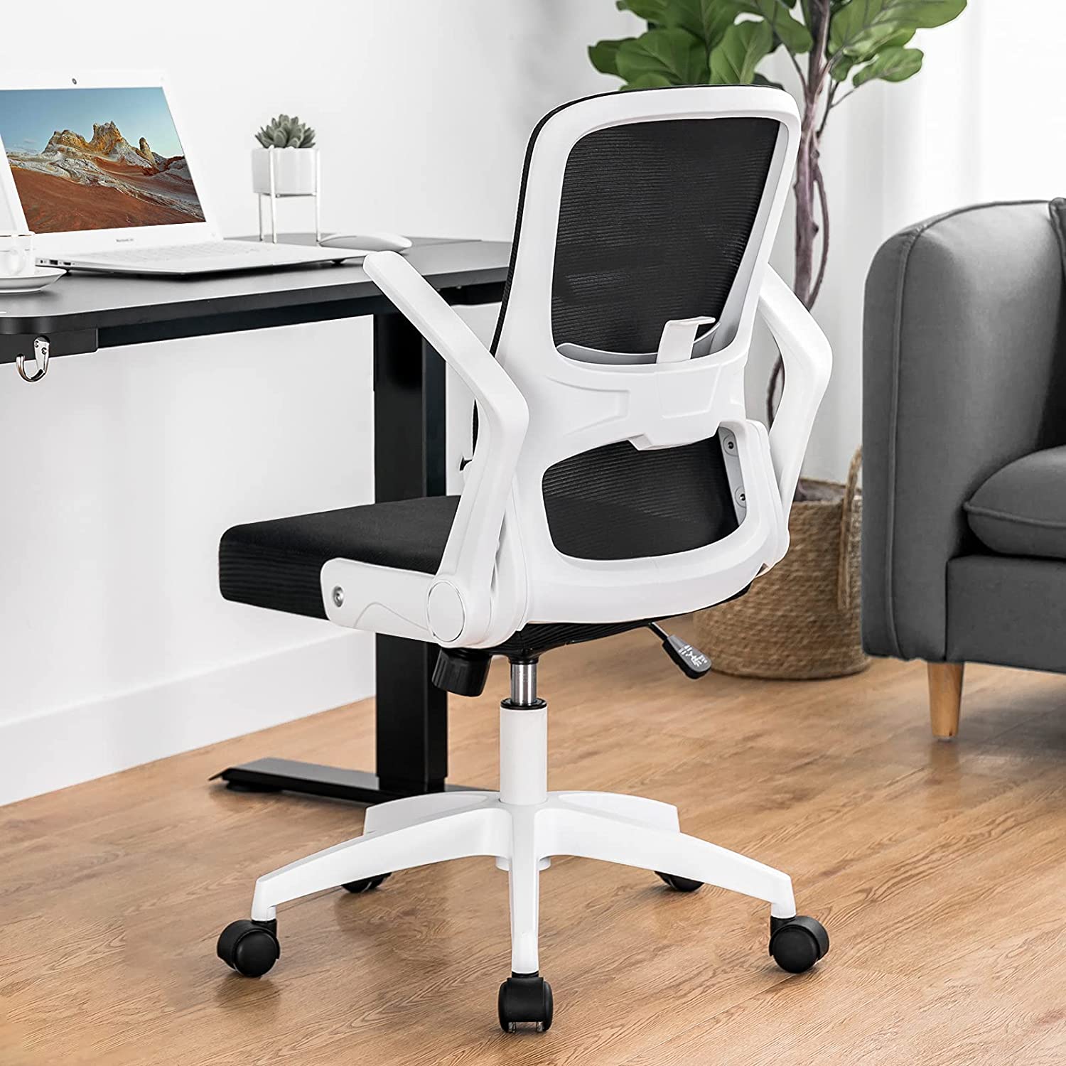 ComHoma White Mesh Ergonomic Office Desk Chair for 65.99 + Free