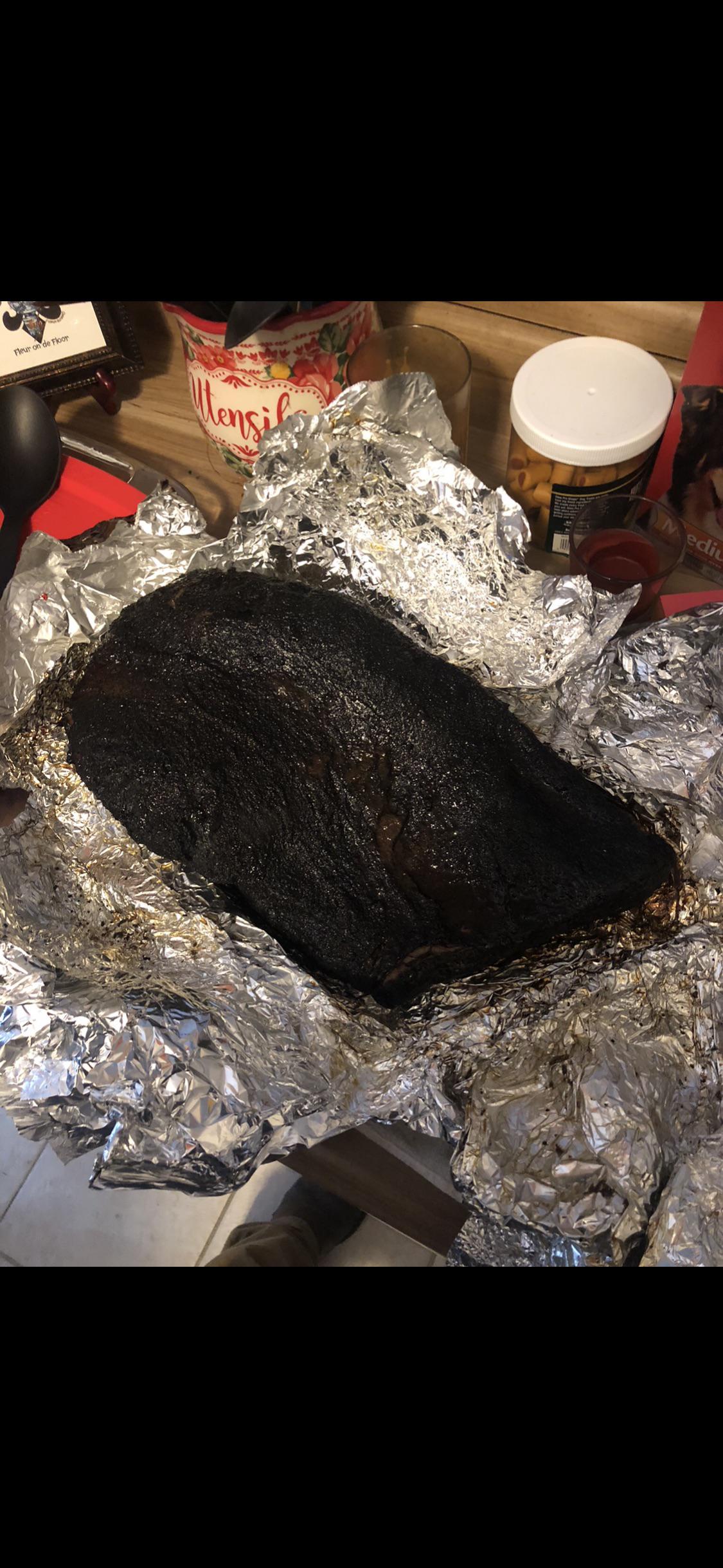 Texas crutch brisket. 250 for 16 hours on an offset. r/smoking