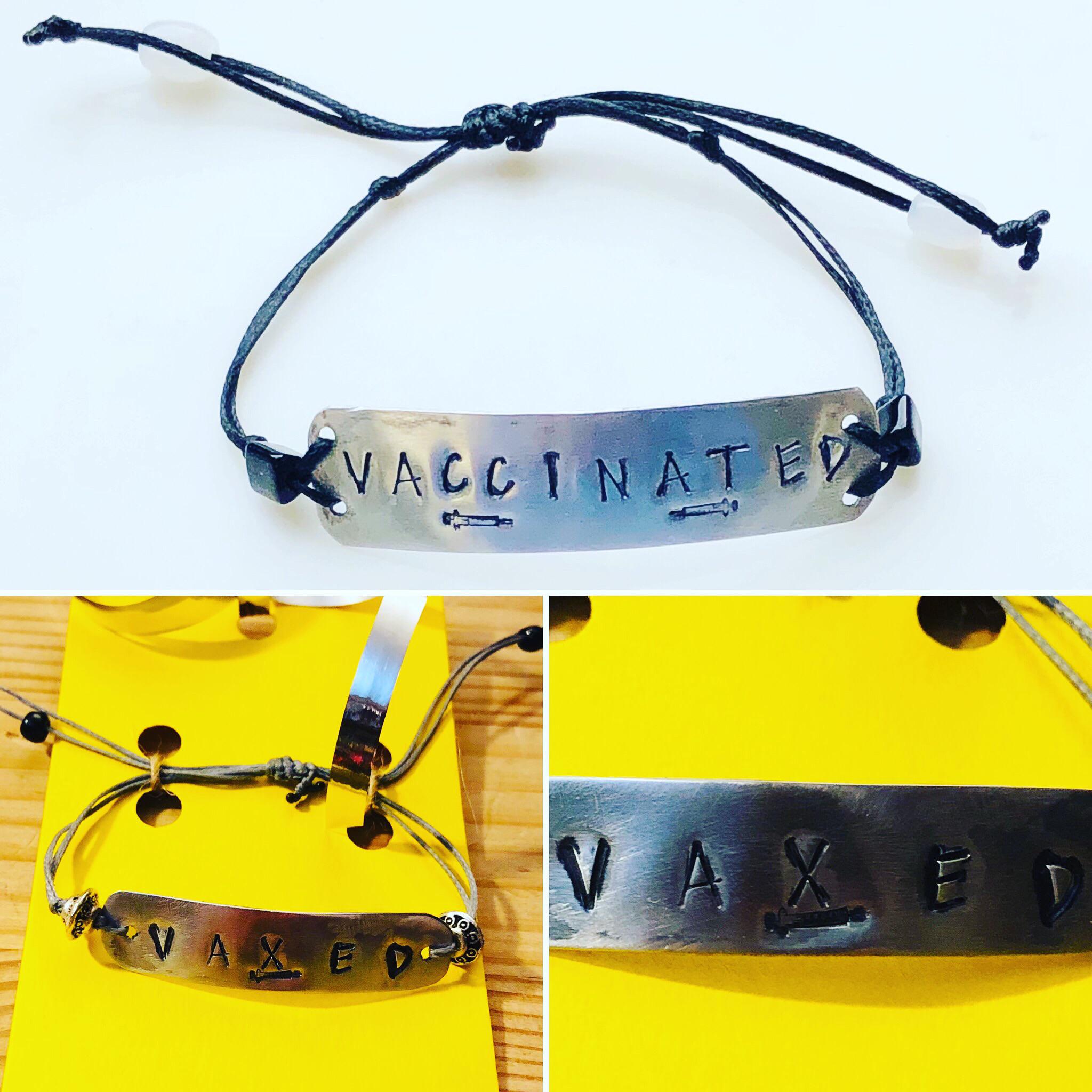 Get vaxed America! Handmade bracelets to support vaccine made from