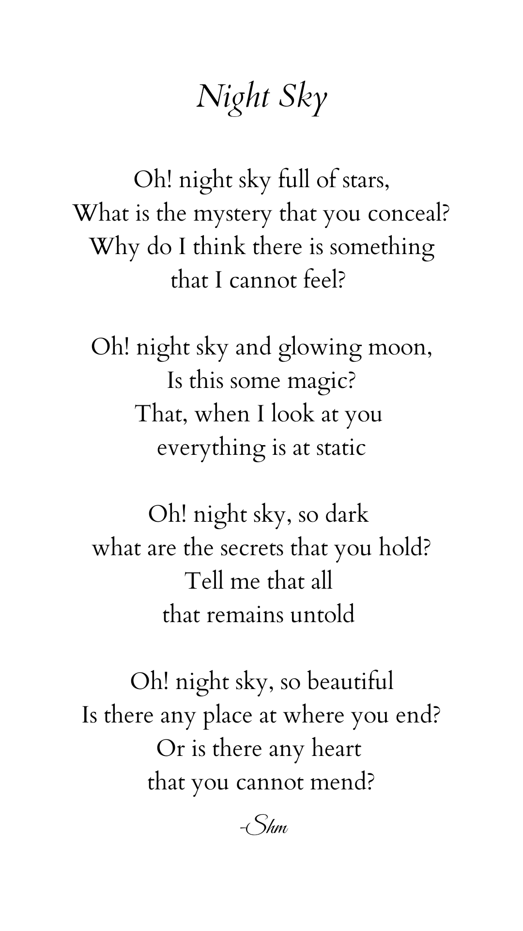 Night Sky r/Poem