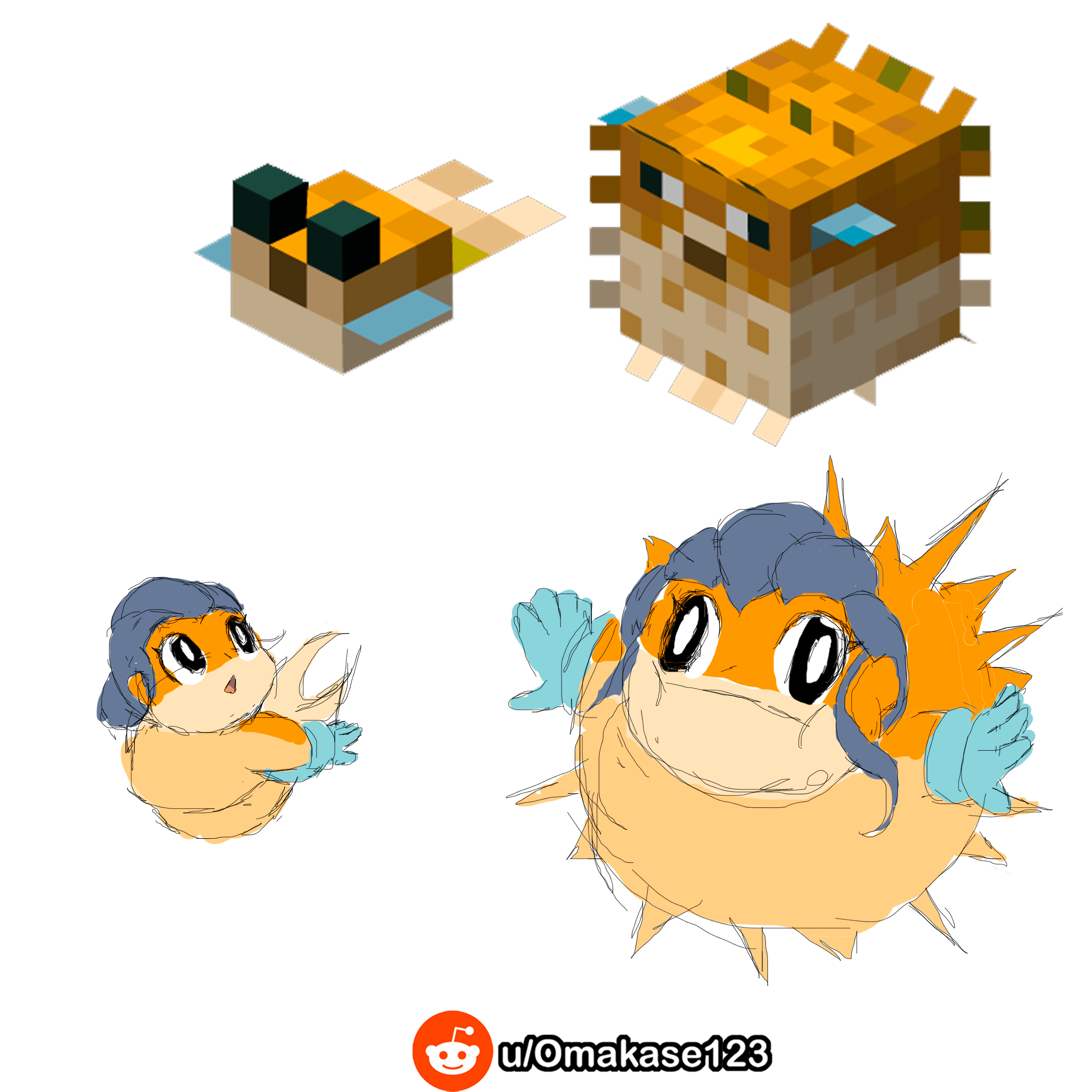 Pufferfish fanart r/Minecraft