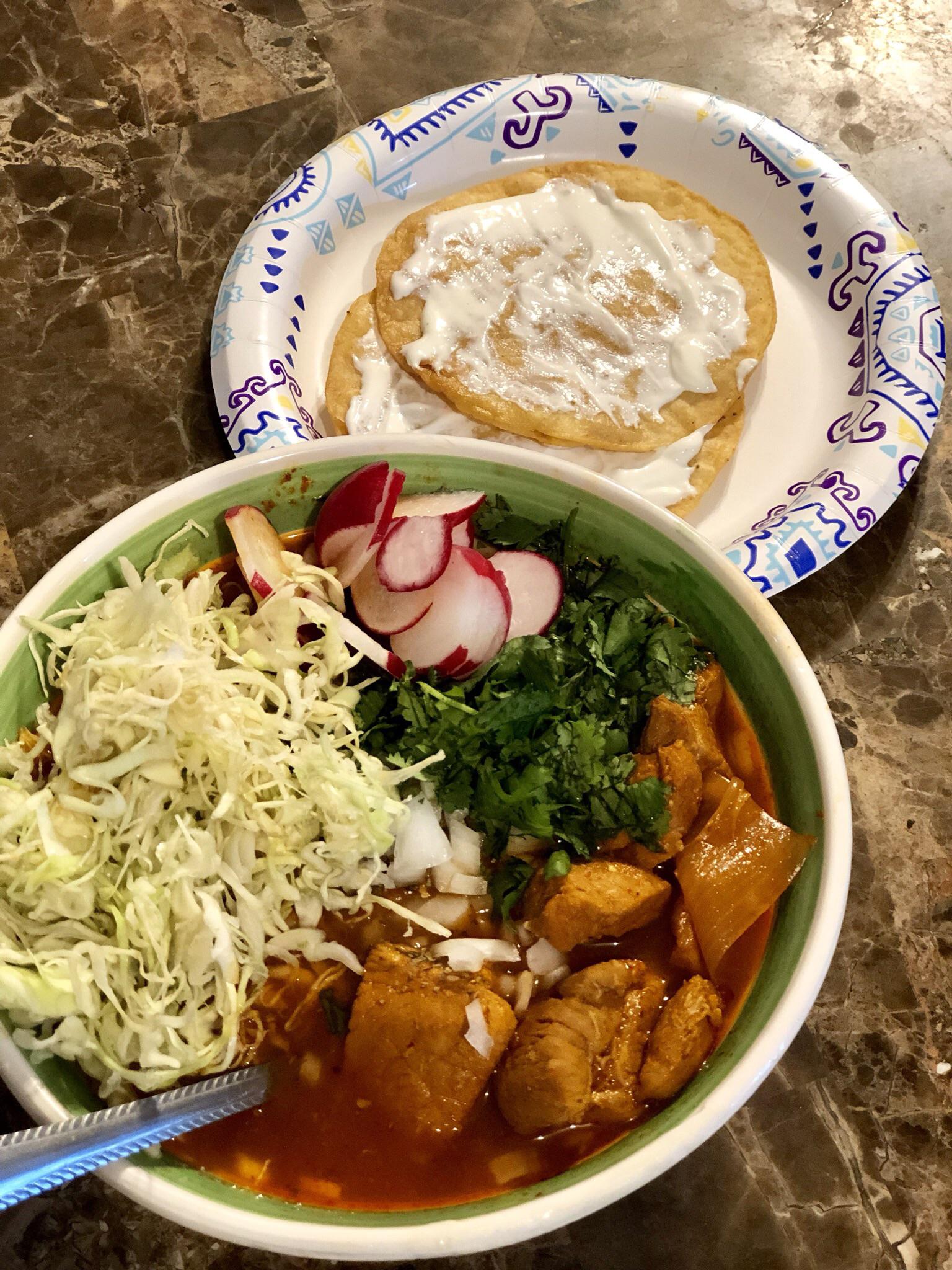 Pozole no hominy just as bomb. 5 net carb corn tortillas with crema 🔥🔥🔥