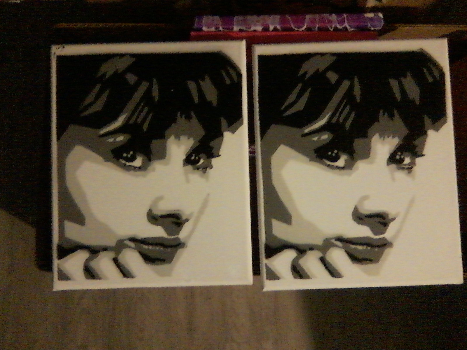 4 layer stencil/spray paint on 8x10in canvas r/audreyhepburn