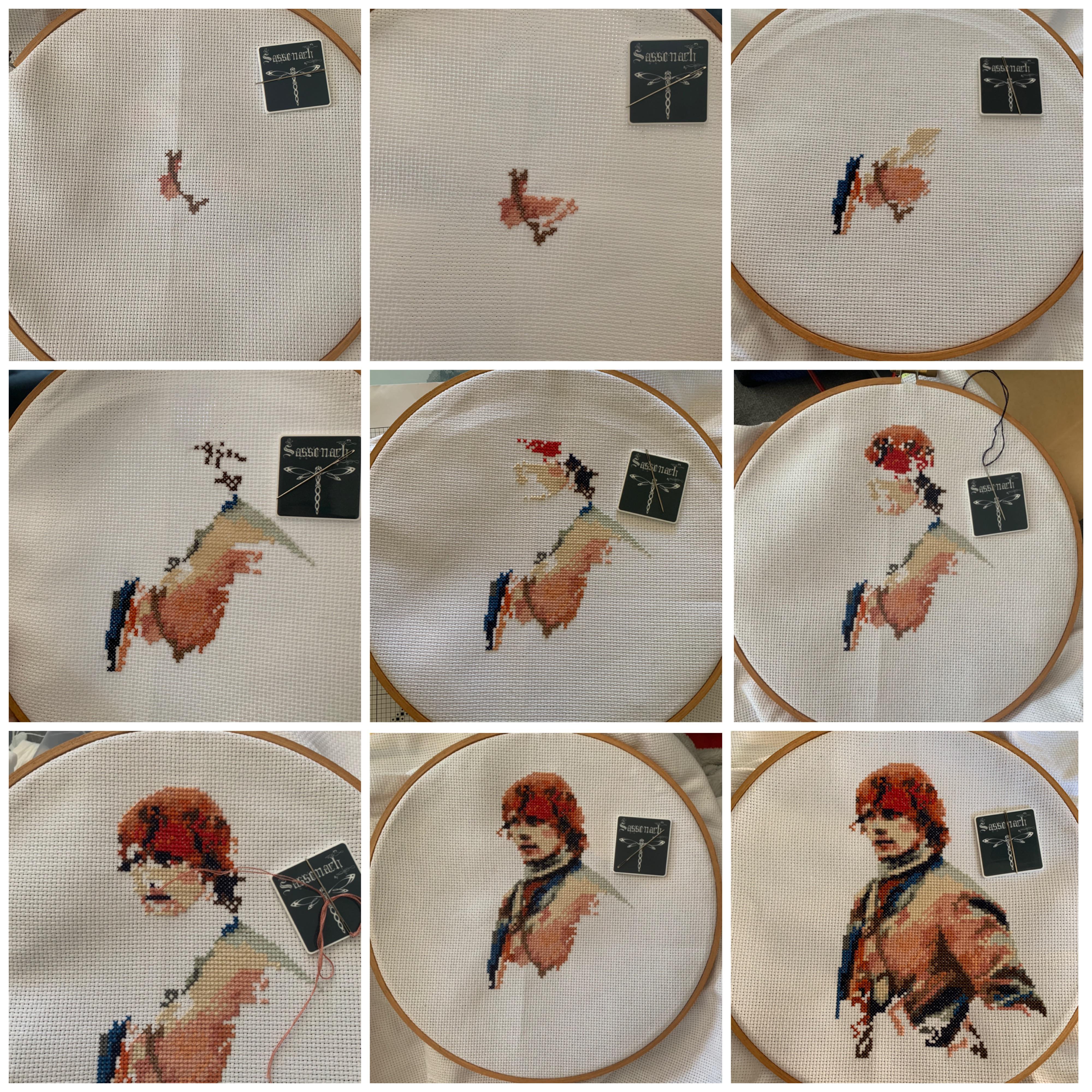 My cross stitch project progress! It’s coming along very nicely r