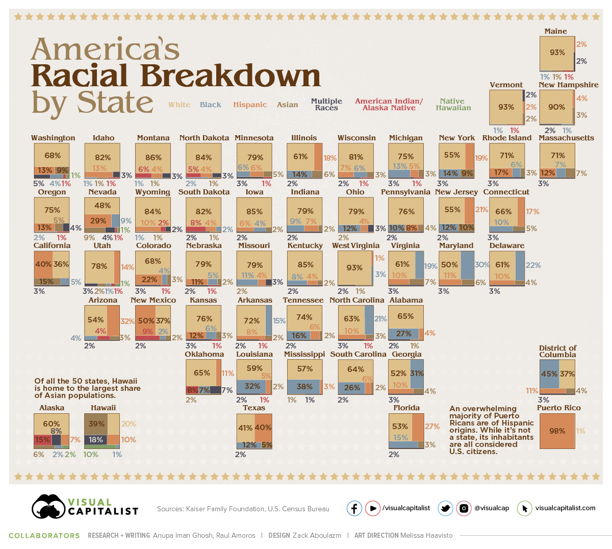 America's Racial Breakdown by State r/MapPorn