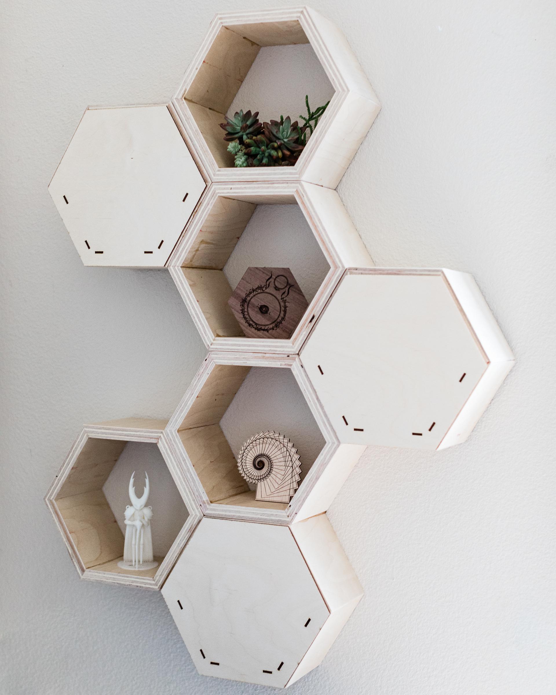 shelves for my office. I laser cut some drawers to cover the