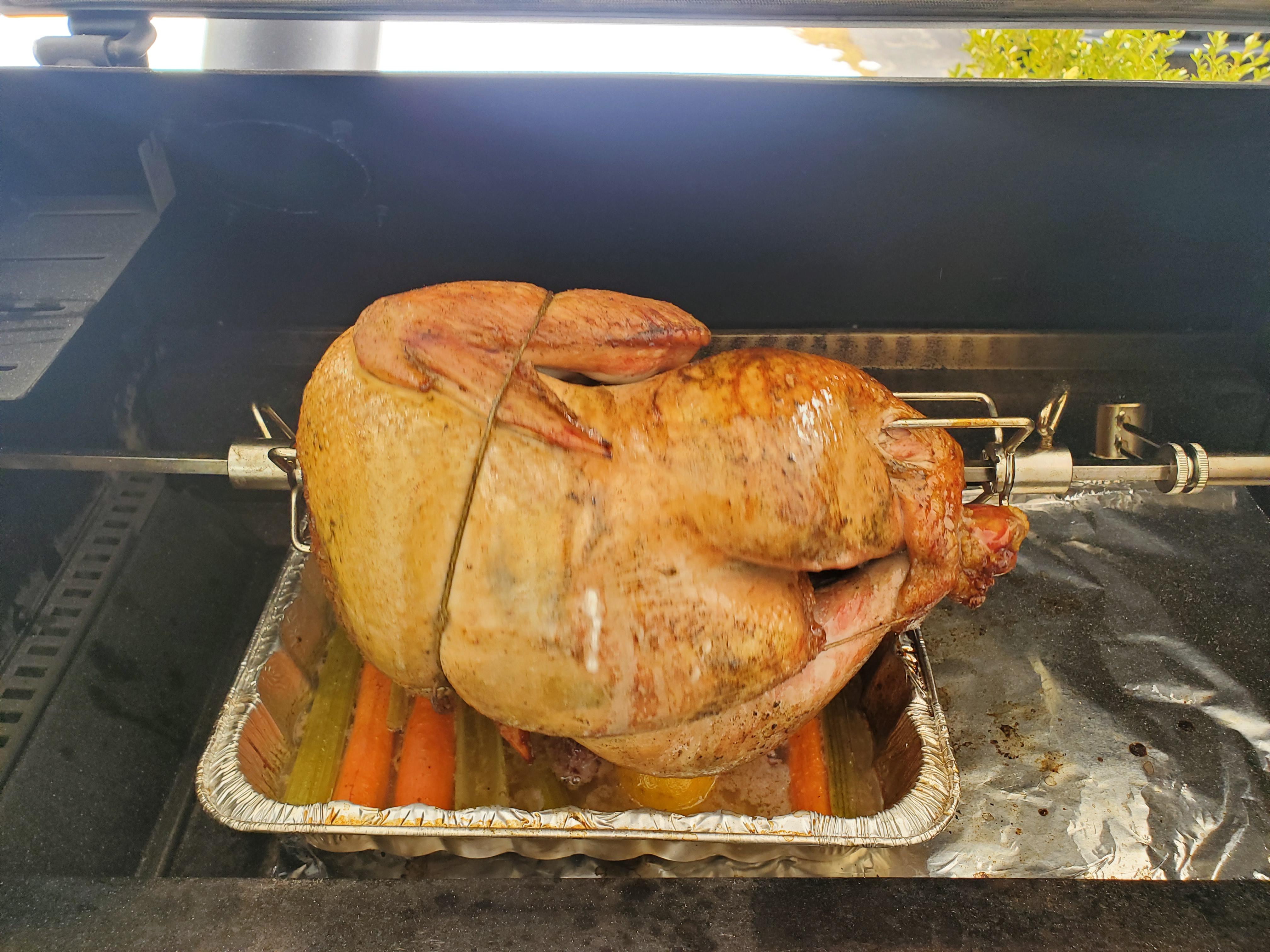 Smoked rotisserie Turkey on the Broil King. r/pelletgrills