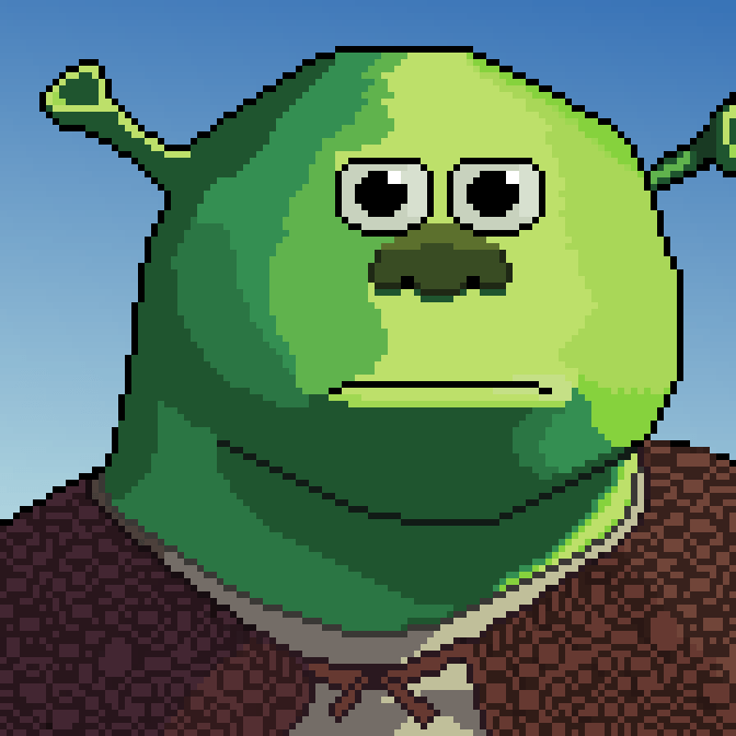 Shrek + Sully Face First time making pixel art PixelArt