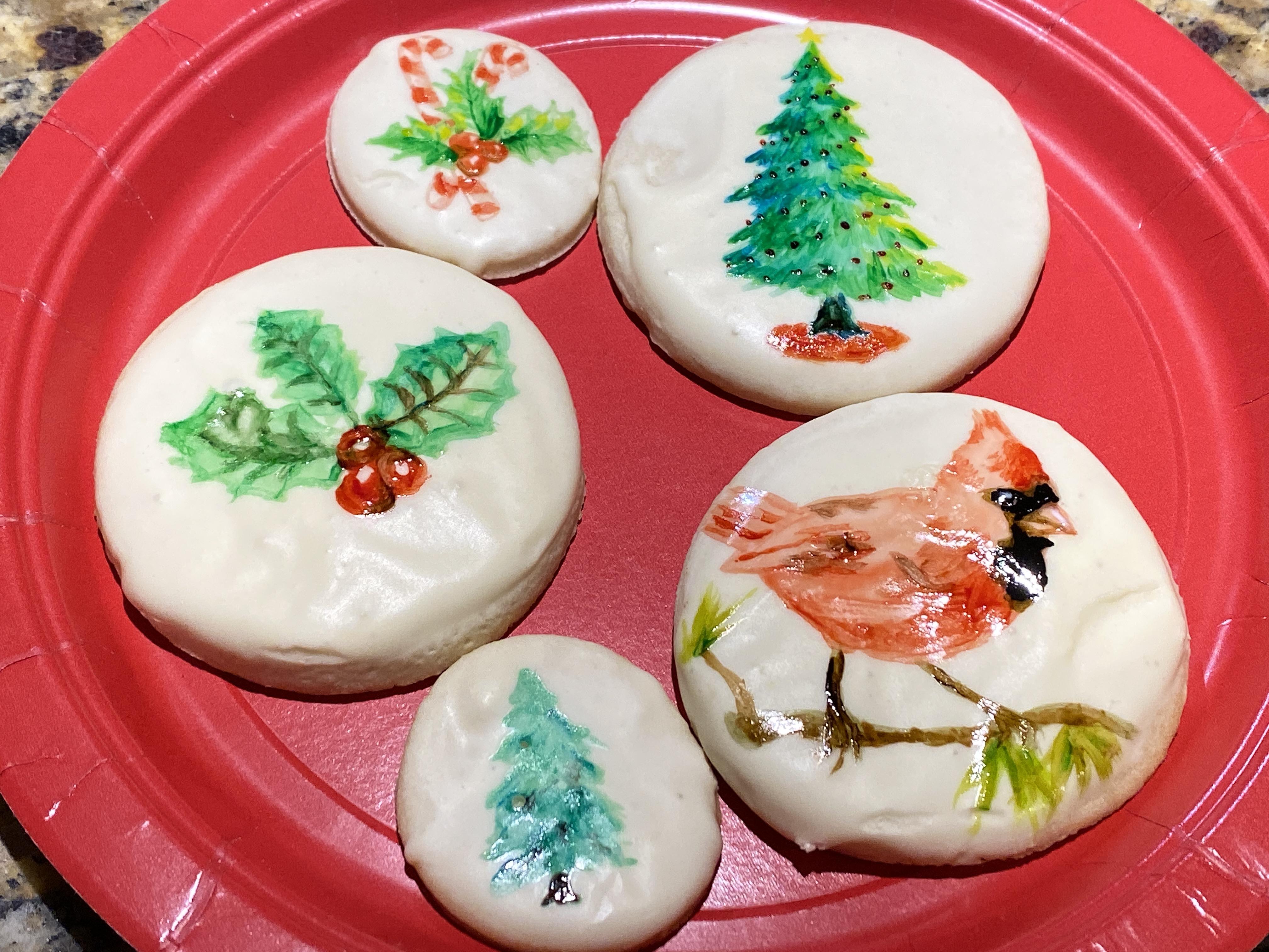 Just found out you can paint sugar cookies with vodka and food dye! r