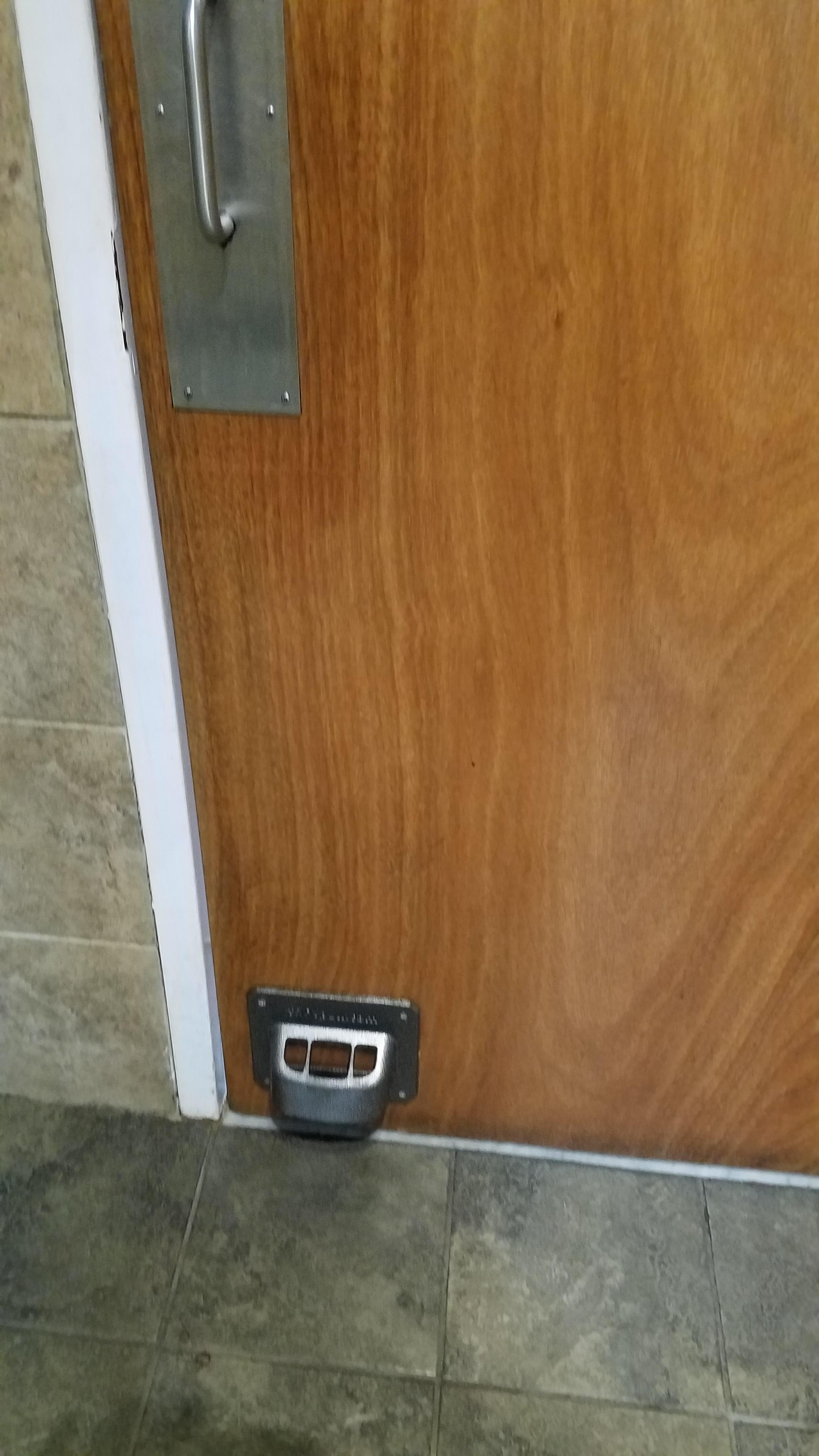 This bathroom door has a foot handle r/mildlyinteresting