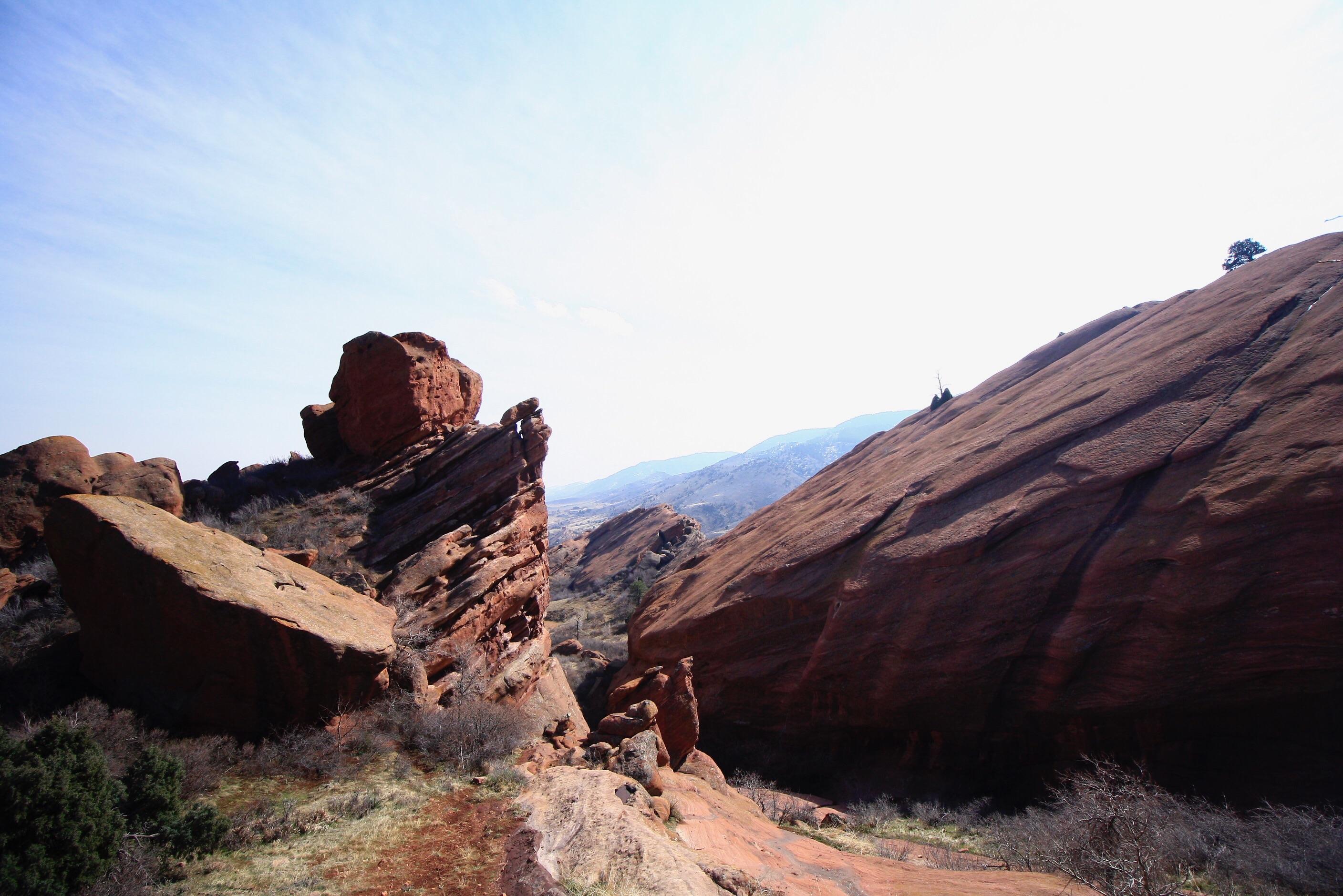 Hiking on a trail near Red Rocks Amphitheater Morrison, CO