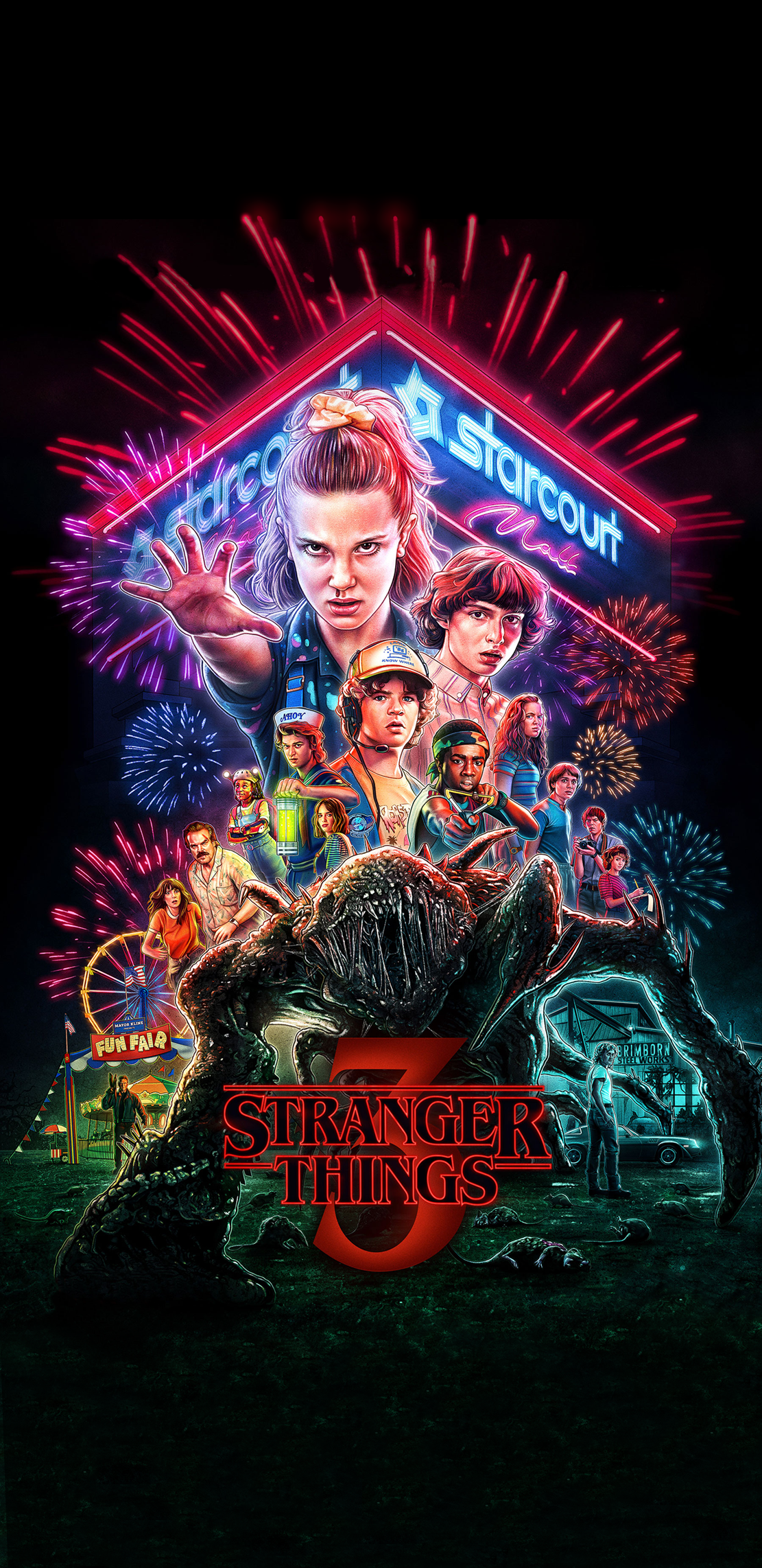 Made an Iphone XR size stranger things 3 wallpaper StrangerThings