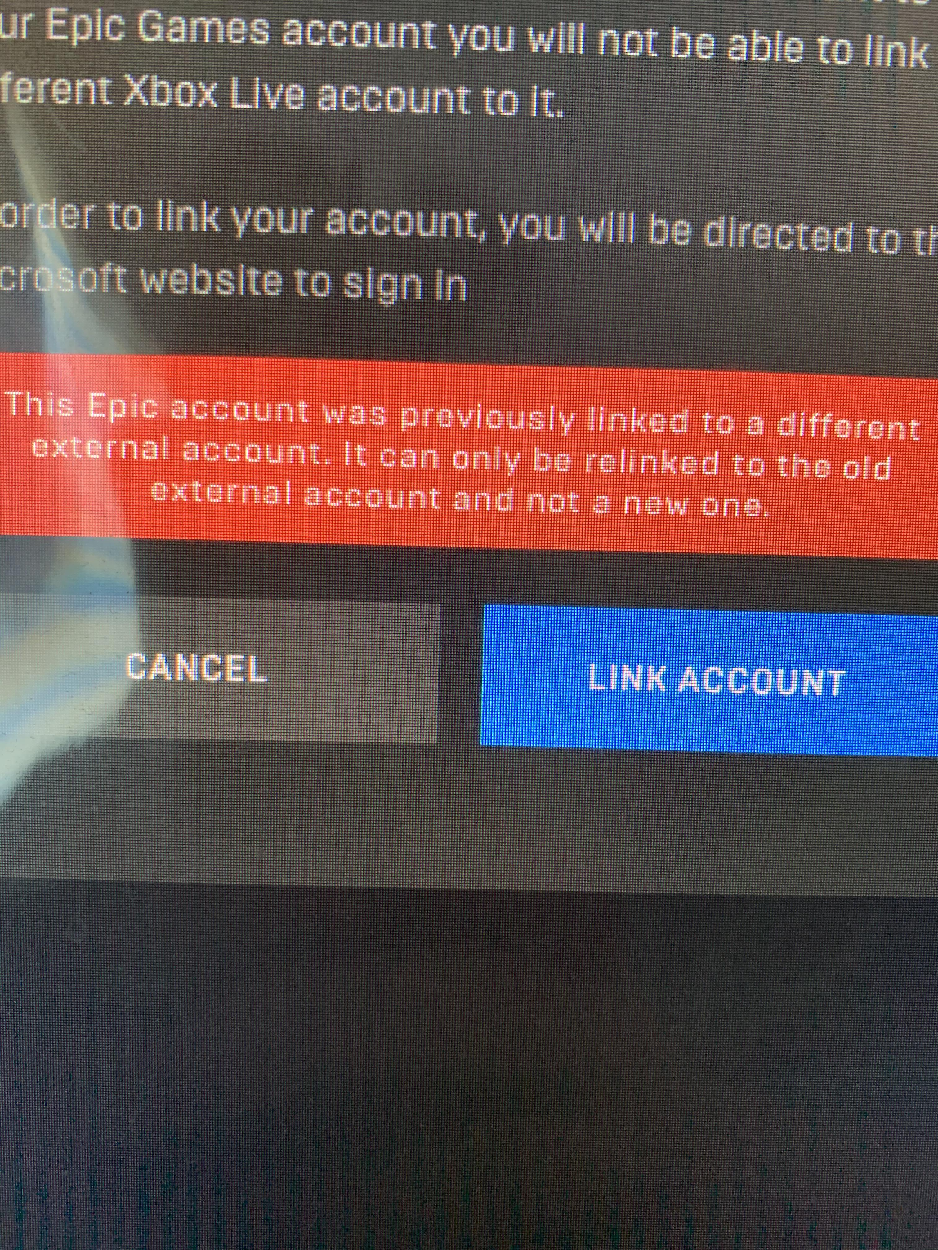 Is there a way to fix this on my epic games account “ This epic account