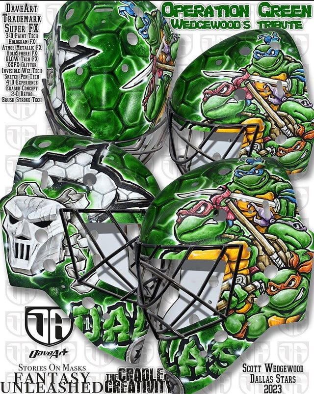 Scott Wedgewood Dallas Stars goalie mask r/TMNT