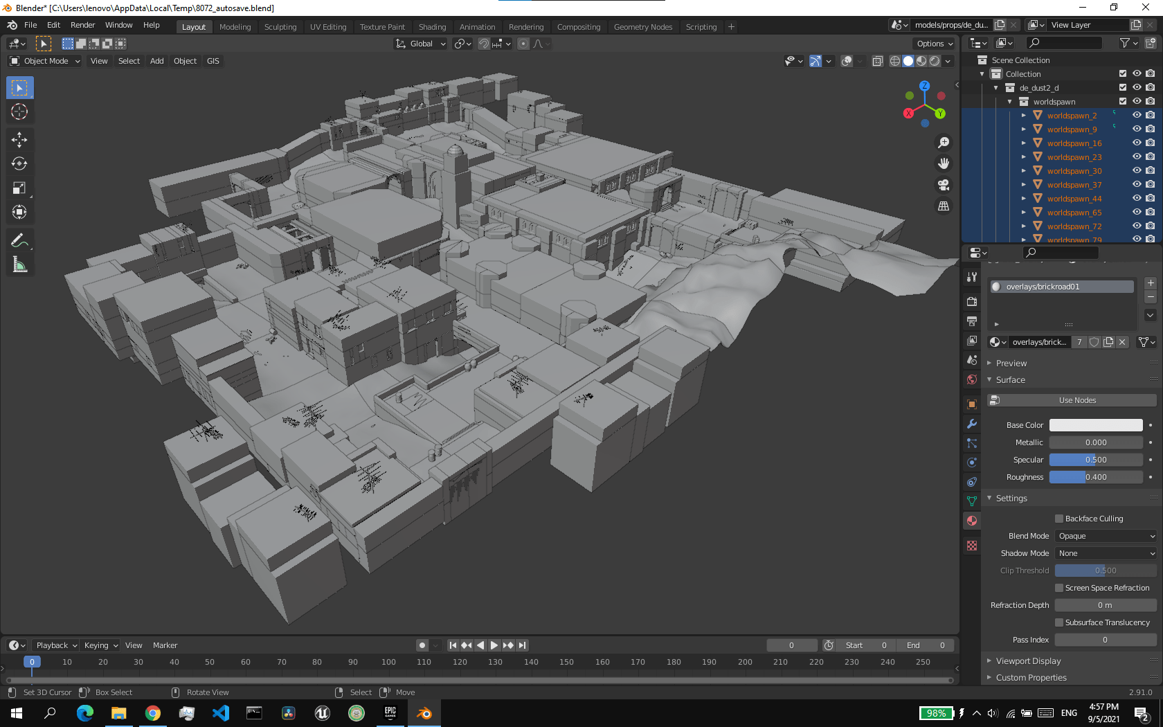 Is it possible to export a level from blender to ue4? I have this map