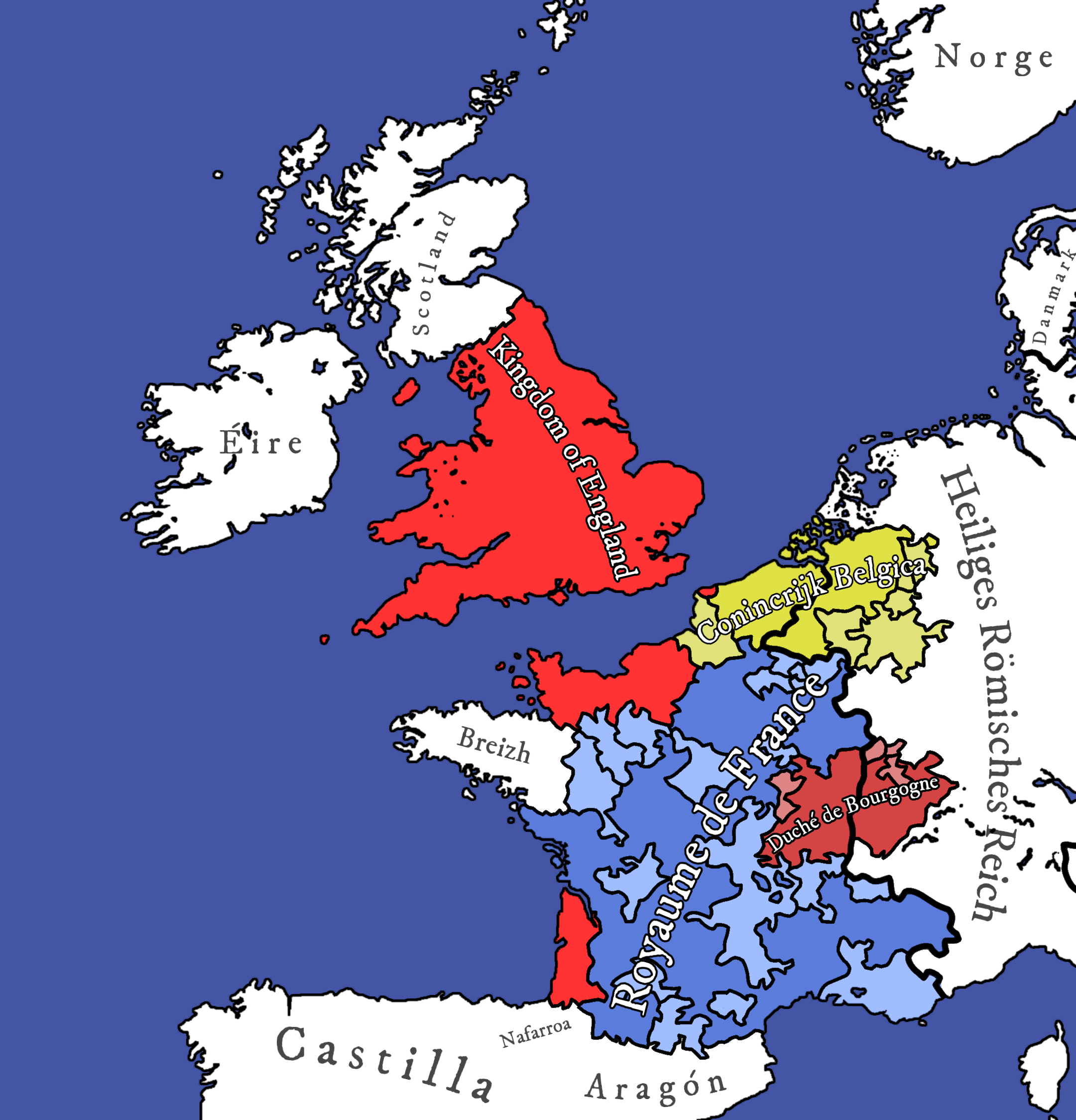 The Hundred Years War in 1441 and its participants imaginarymaps