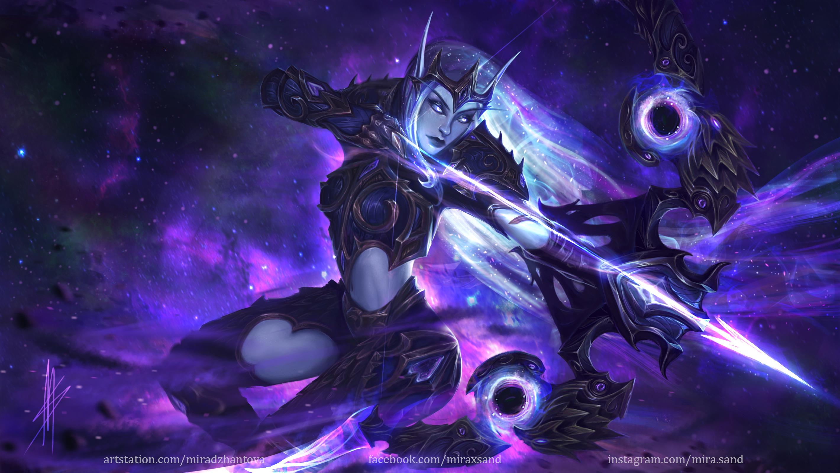 My latest artwork. This time a void elf huntress. I love how it turned