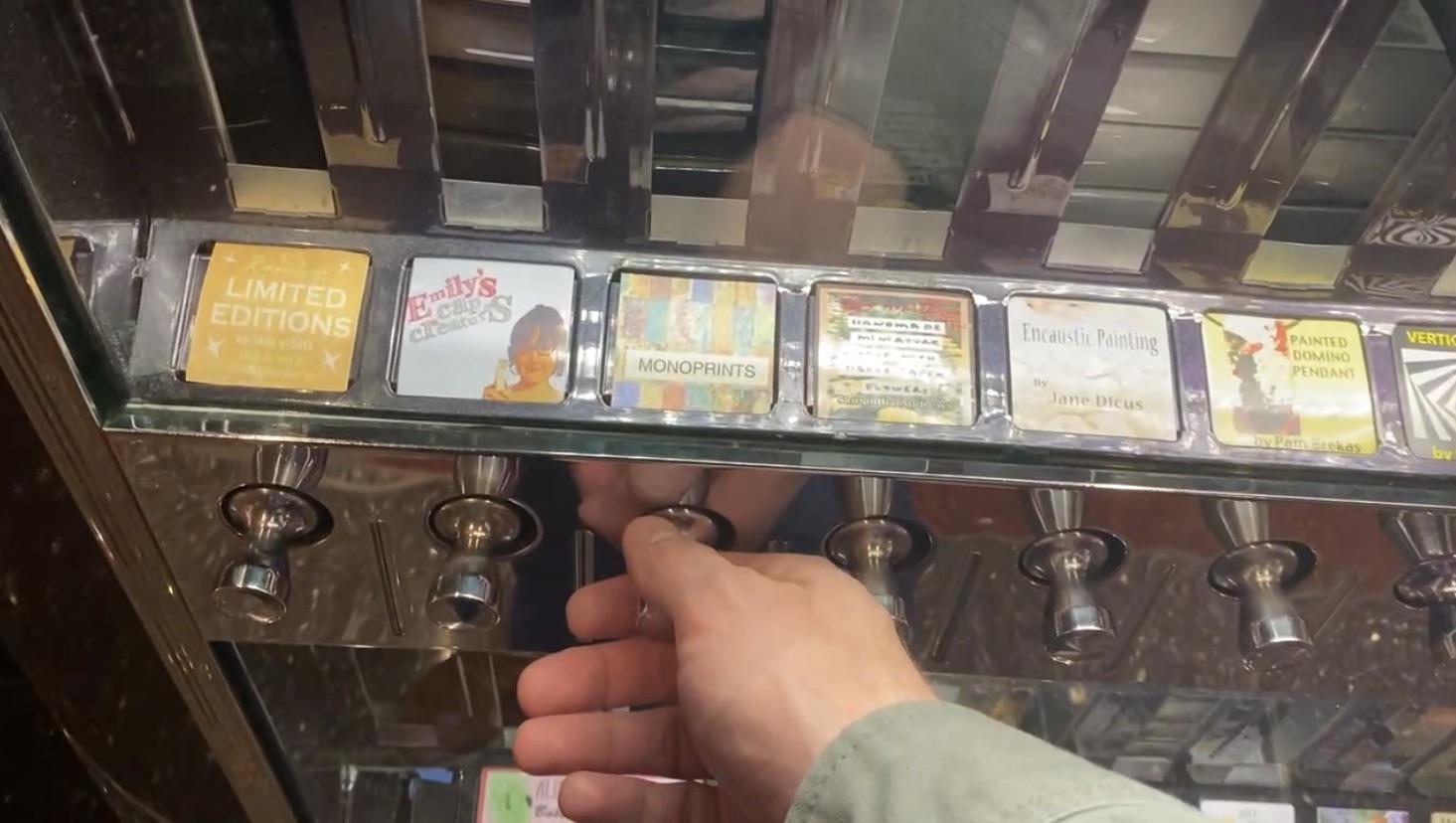 There is a cigarette vending machine in Las Vegas that now sells art