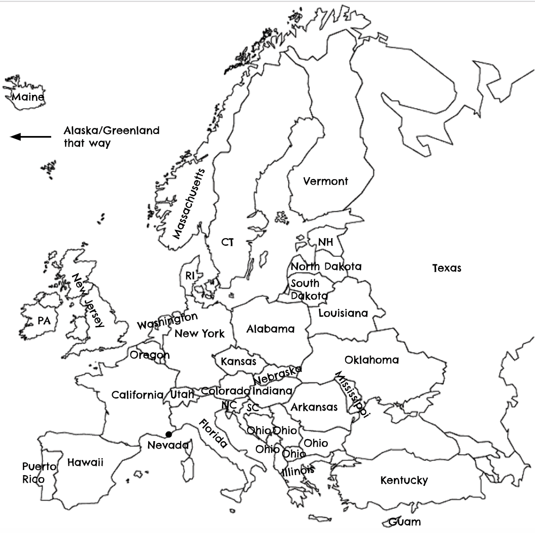what American state every European country is r/ShittyMapPorn