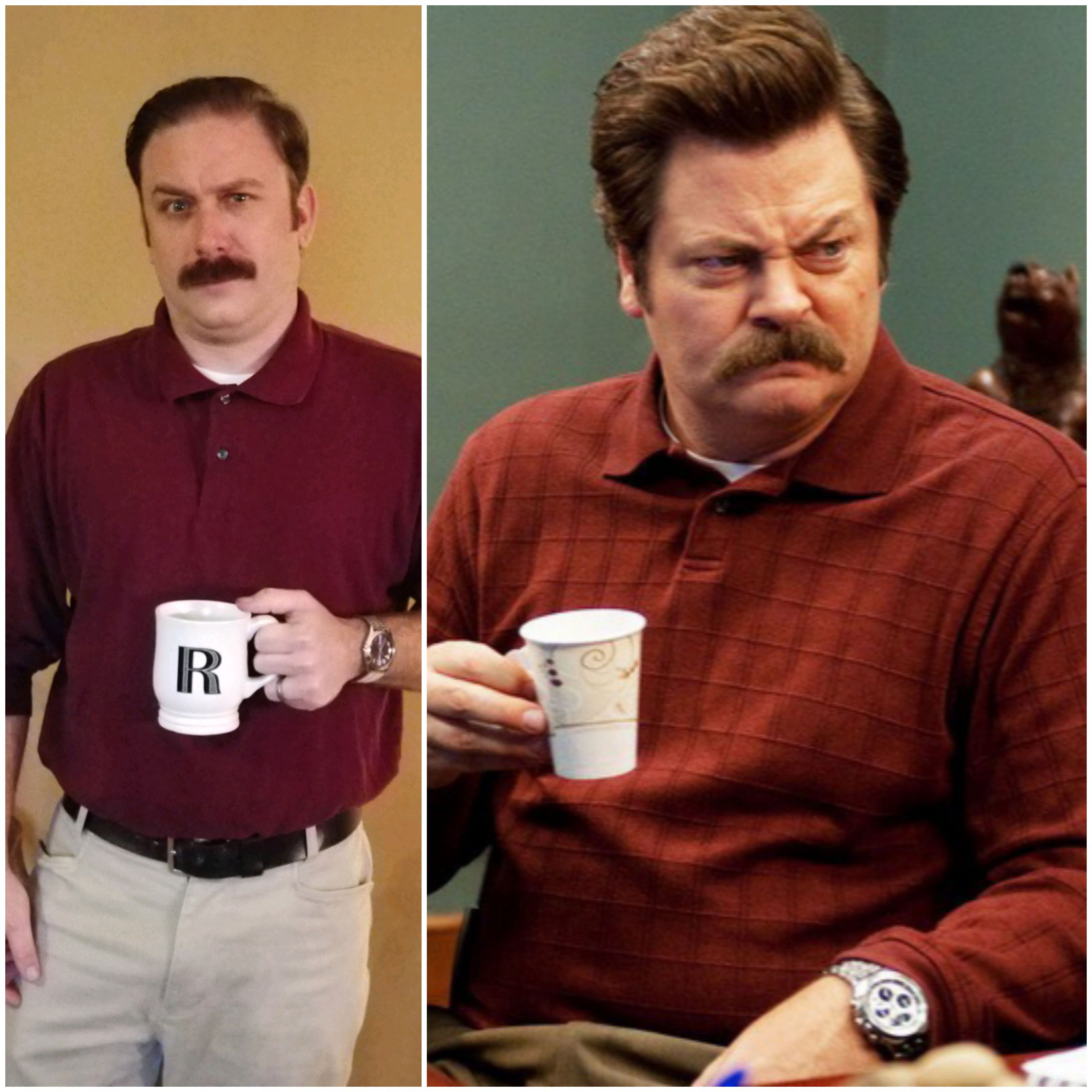 My Ron Swanson Halloween costume. I woke my wife up by yelling "Get out