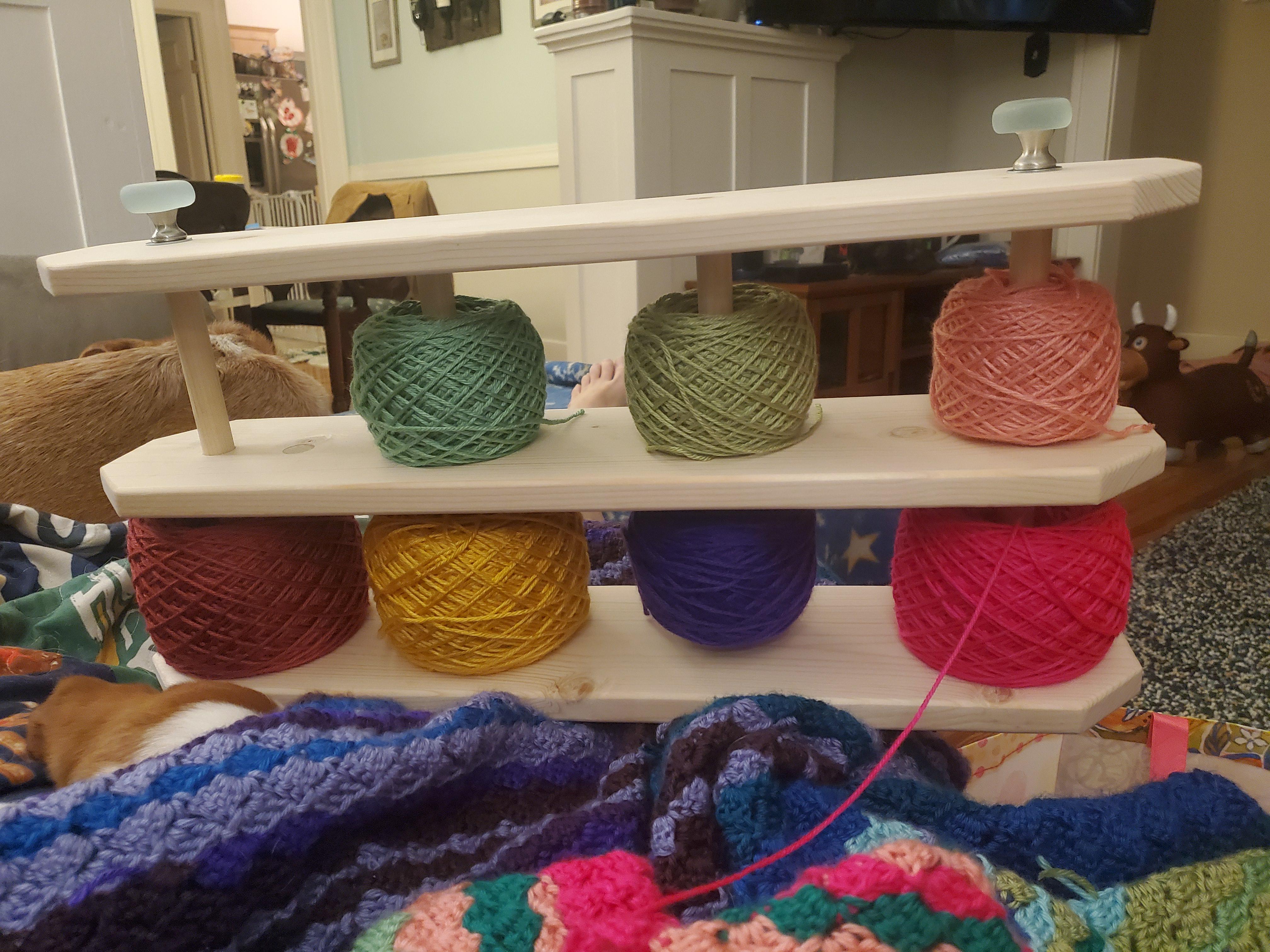 Yarn holder my husband made me! r/crochet