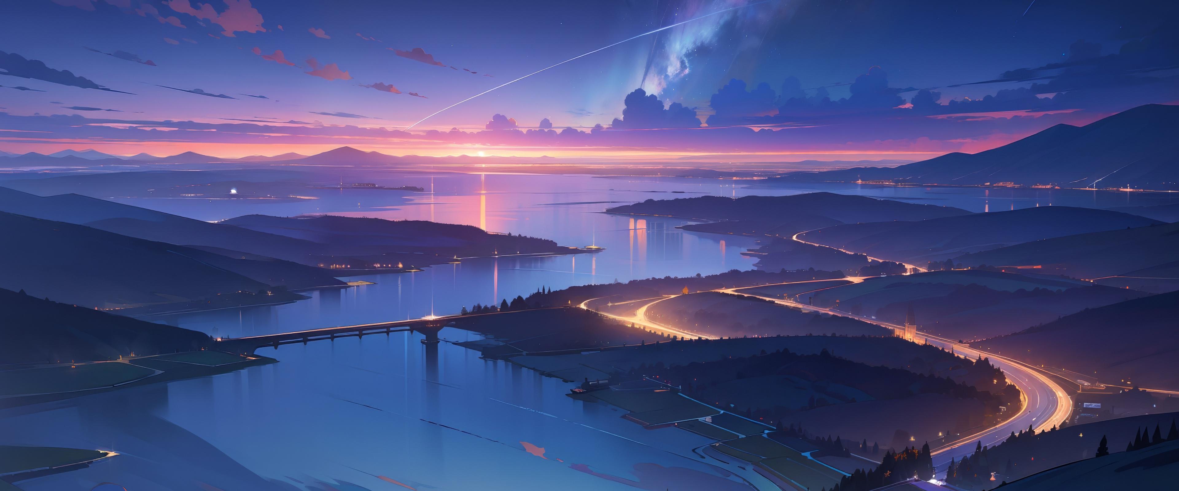 Anime Landscape [3840x1600] r/WidescreenWallpaper