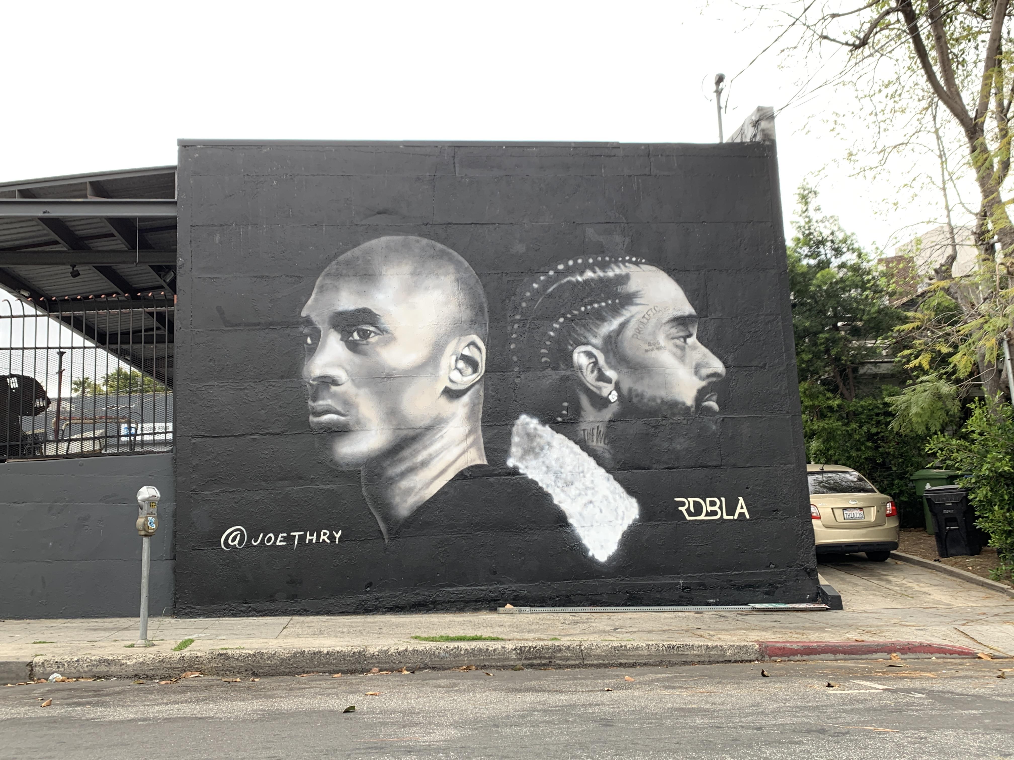 Kobe and Nipsey mural 7318 Sunset Blvd (artist joethry from