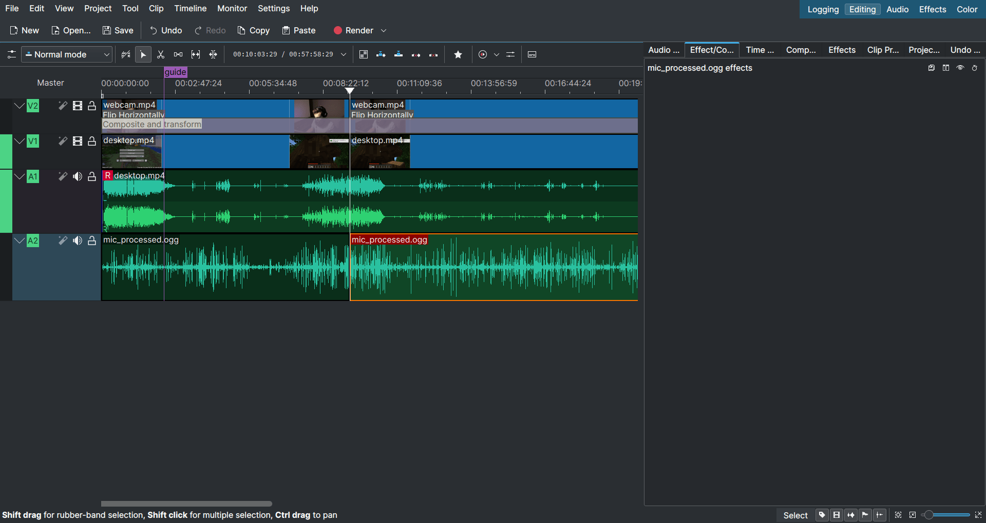 Can't cut an audio clip that is time remapped? (kdenlive 21.12.3 on NixOSunstable, installed