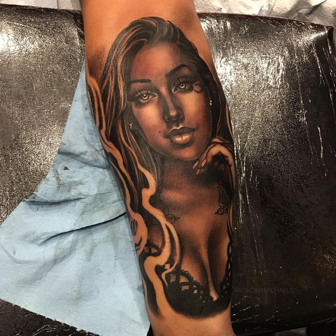 Valerie C, by Anthony Michaels (Inkmaster S7), guest spot Basilica